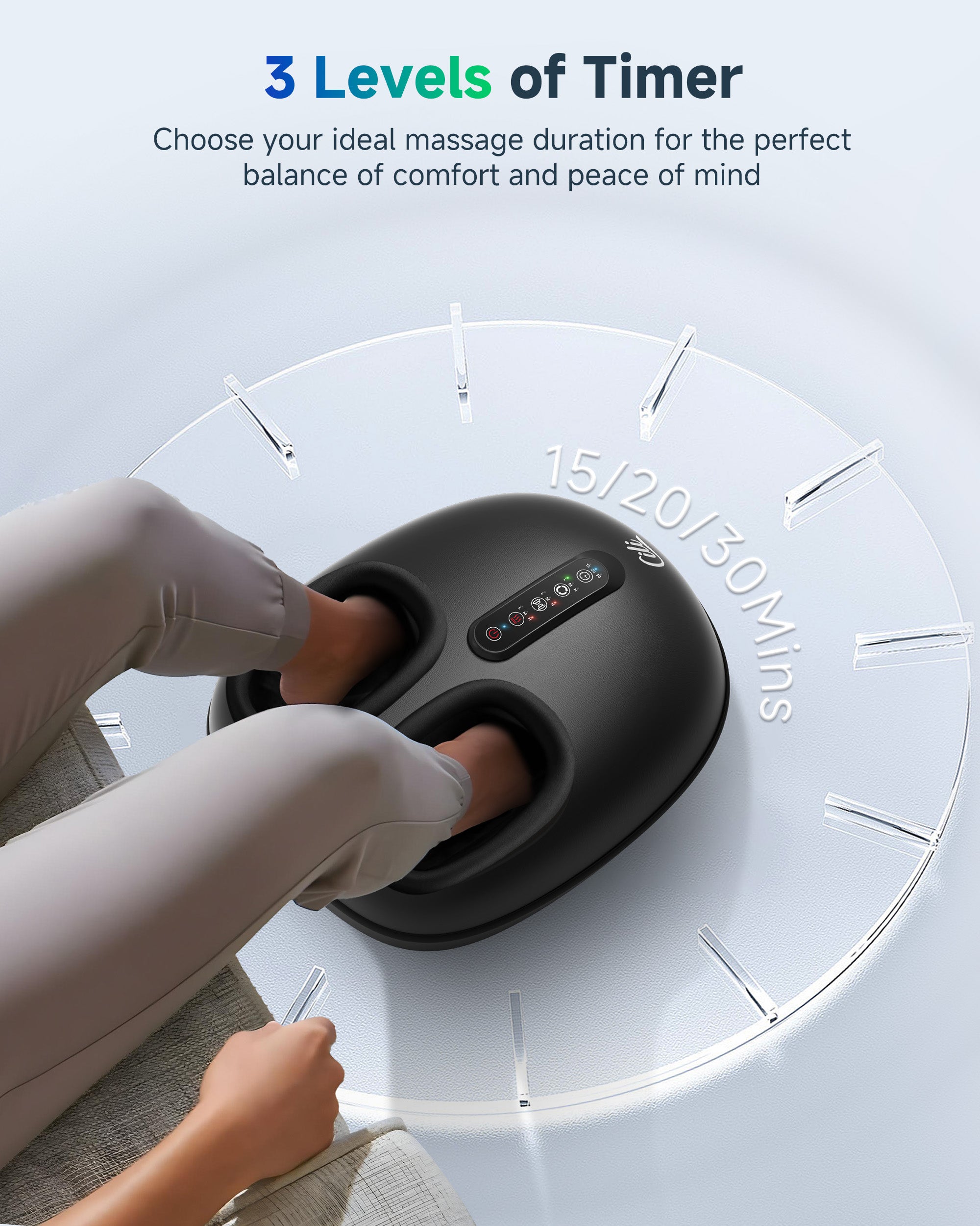 Comfier Foot Massager CILI Shiatsu Foot Massager with Heat,Electric Heated Feet Massager with Compression,Rolling & Kneading Massage,Feet Massage Machine for Plantar Fasciitis,Up to Size 14 CL-5445