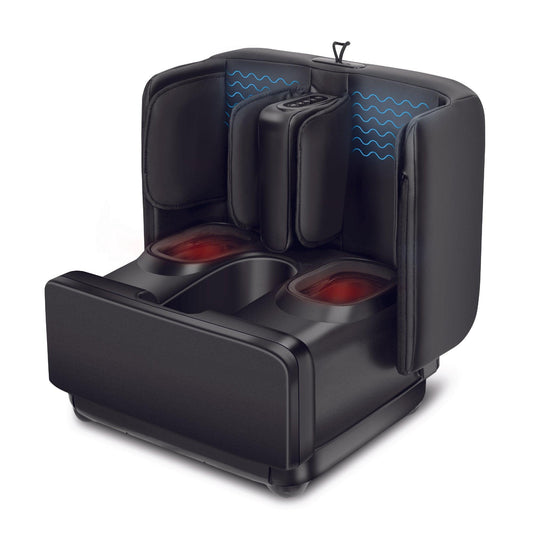 Comfier 2 in 1 Foot Massager doubles as a stylish ottoman in neutral modern décor