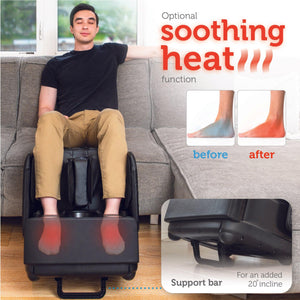 Optional soothing heat + 20° incline support bar – Comfier 2 in 1 Foot Massager