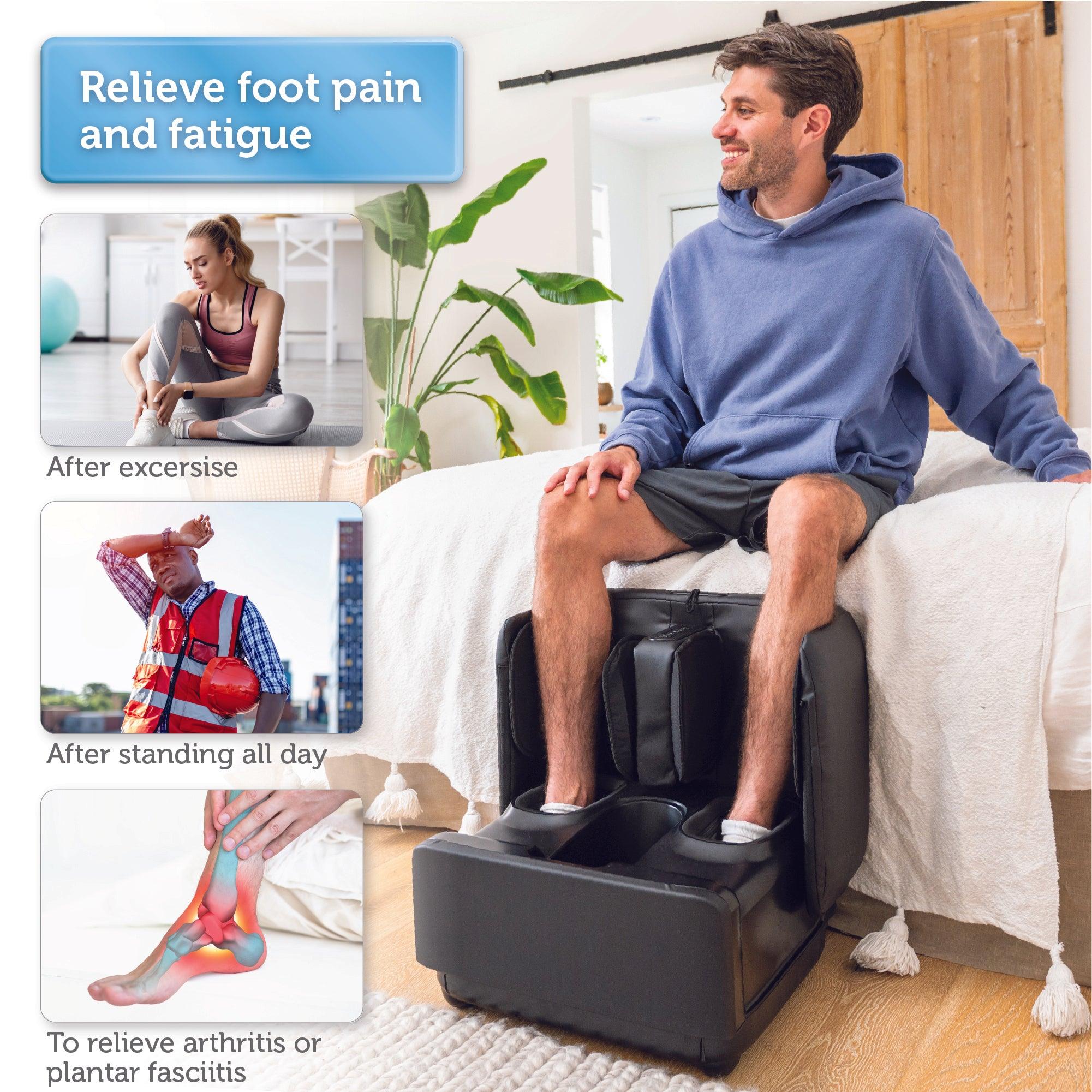 Comfier Foot Massager Comfier 2 in 1 Foot Massager Machine & Ottoman Foot Rest,Shiatsu Foot and Calf Massager with Heat CF-5001