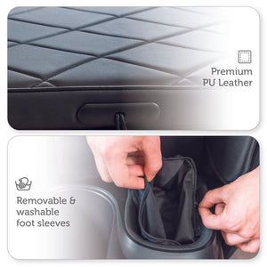 Premium PU leather, removable washable sleeves – Comfier 2 in 1 Foot Massager hygiene upgrade
