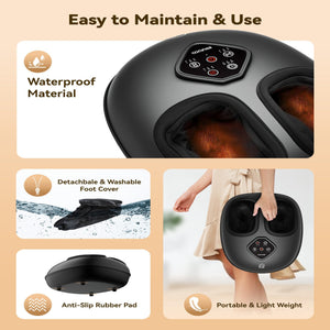 Comfier Foot Massager Comfier 2025 Upgrade Larger Foot Massager with Size 14, Shiatsu Feet Machine with Heat,Compression, Kneading &rolling,foot Massage for neuropathy,Plantar Fasciitis, Home or Office CF-5425