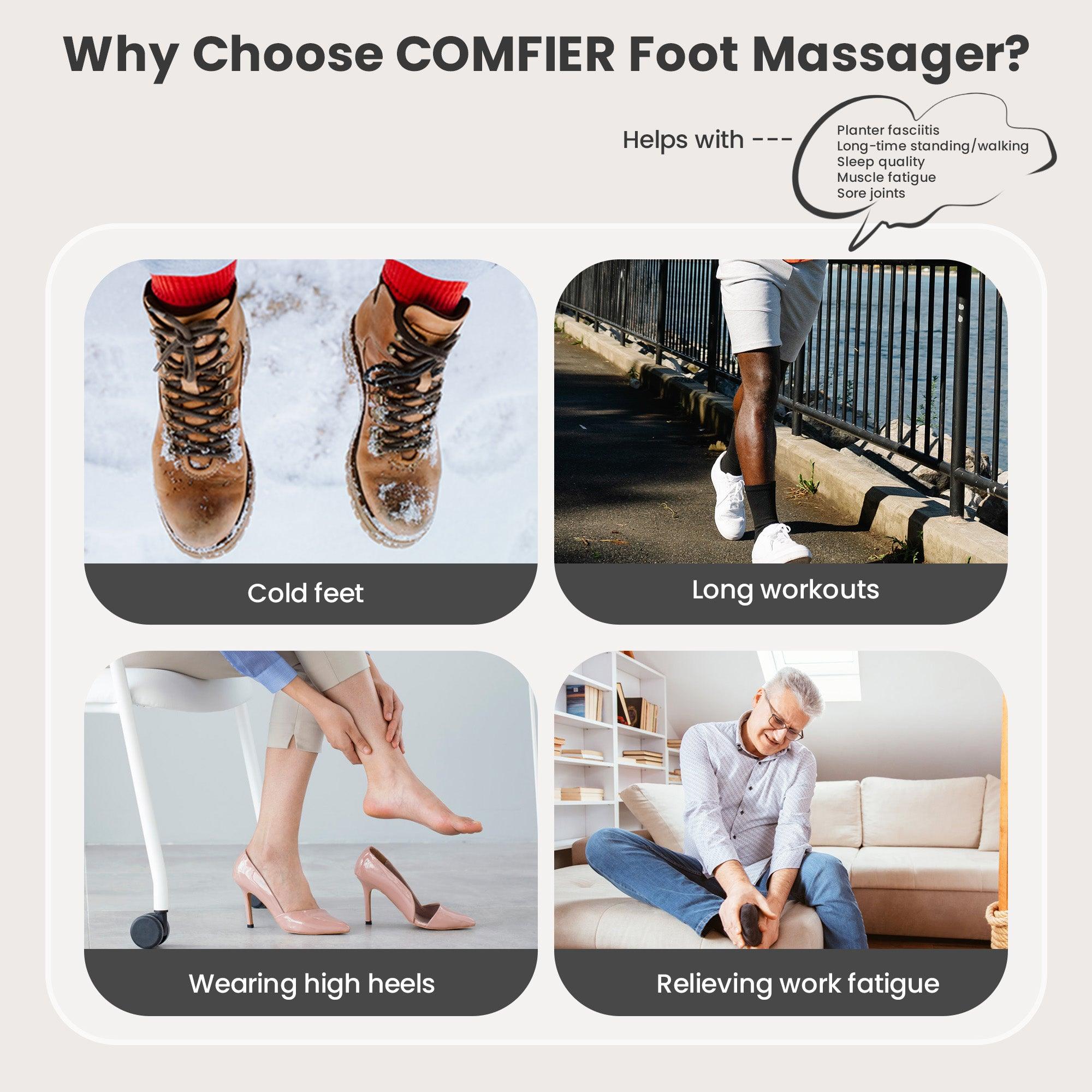 Comfier Foot Massager Comfier 2025 Upgraded Shiatsu Foot Massager Machine with Remote, Deep Kneading Feet Massager with Heat CF-5003RC