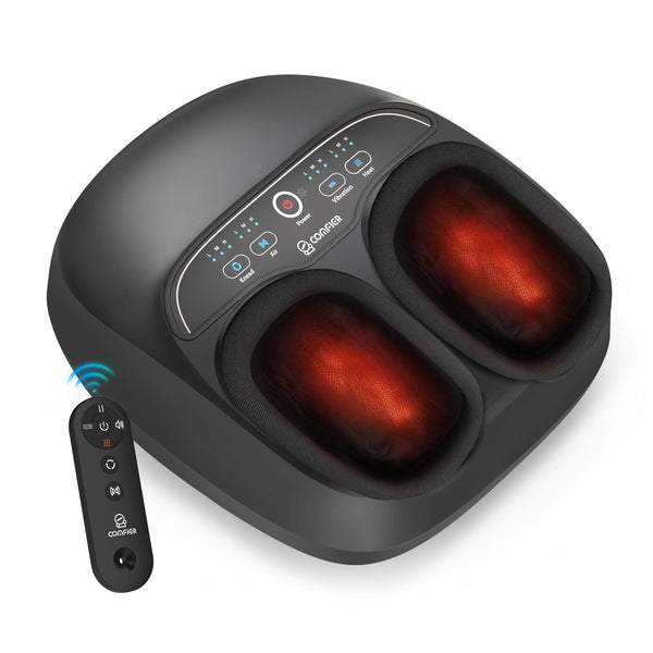 Comfier Foot Massager Comfier Foot Massager Machine with Heat, Shiatsu Feet Massager for Plantar Fasciitis Neuropathy, Remote Control, Customizable Settings, Pause Function, UP to Men Size 13 CF-5310