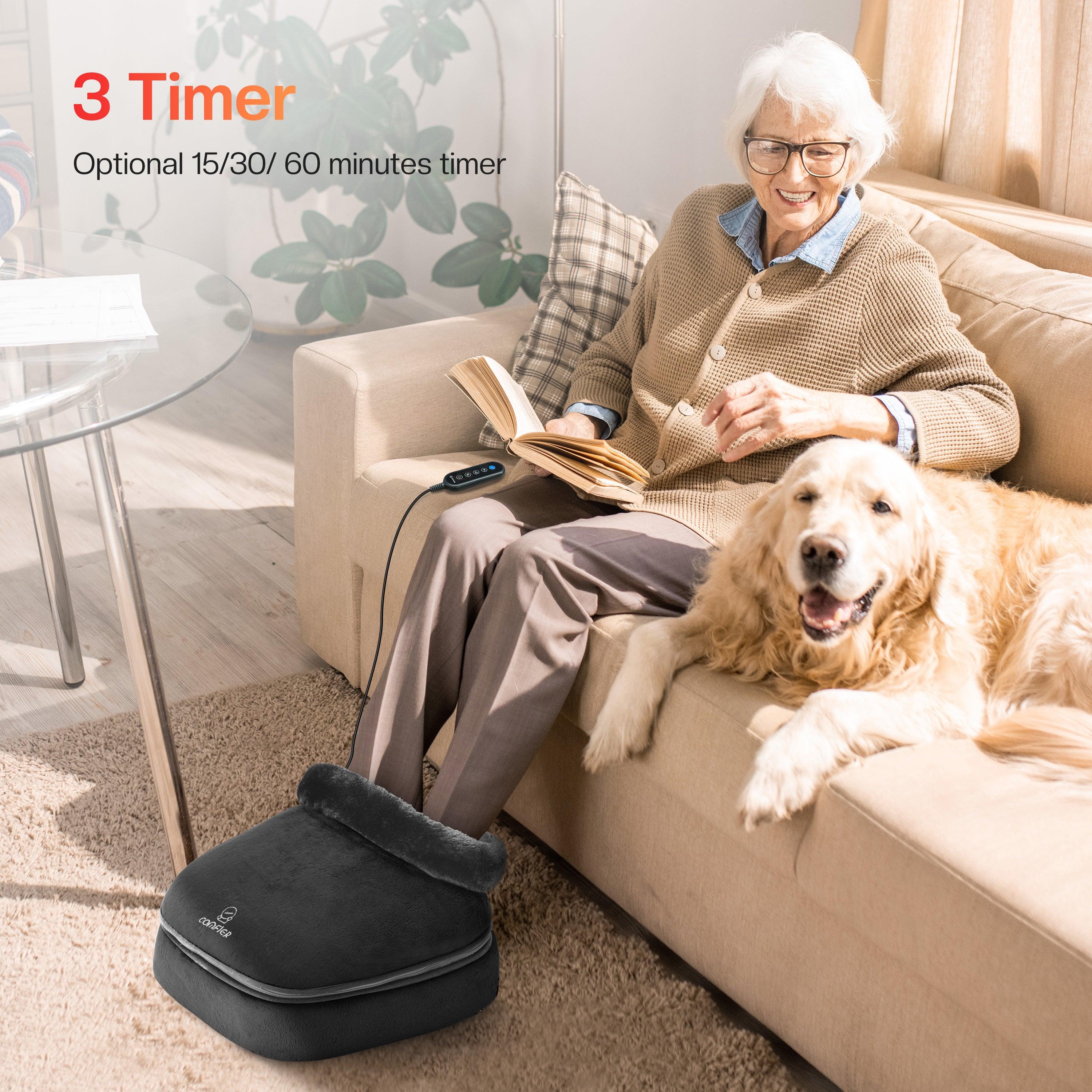 Comfier Foot Massager Comfier Foot Massager with Heat, Electric Foot Warmer for Women, Men, Shiatsu Feet Massager Machine for Plantar Fasciitis, 2-in-1 Foot & Back Massager, Foot Heater,Valentine's Day Gift CF-5202N