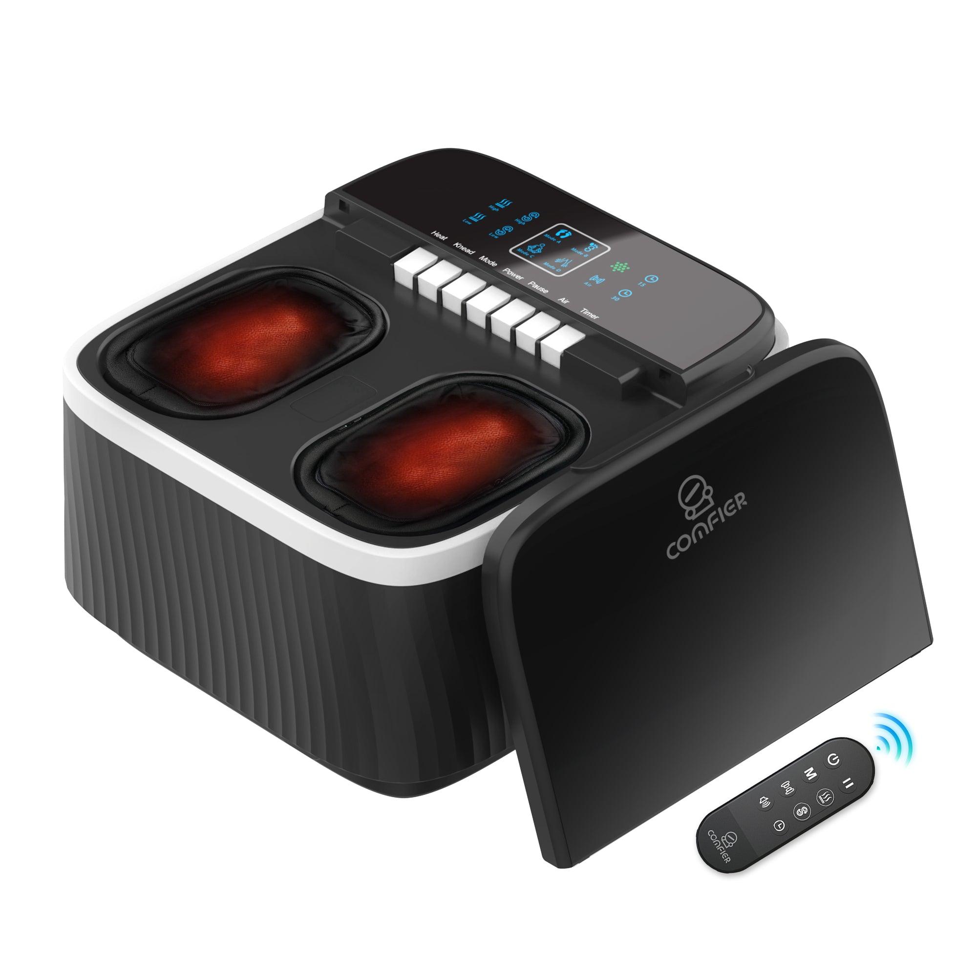 Comfier Foot Massager Comfier Foot Massager with Heat, Shiatsu Foot Massager Machine for Neuropathy Plantar Fasciitis, Squeeze & Rolling Foot Massage, Remote Control & Piano-Key Button CF-5326