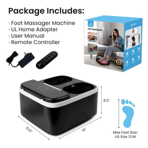 Comfier Foot Massager Comfier Foot Massager with Heat, Shiatsu Foot Massager Machine for Neuropathy Plantar Fasciitis, Squeeze & Rolling Foot Massage, Remote Control & Piano-Key Button CF-5326