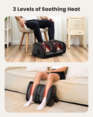 Comfier Foot Massager Comfier Shiatsu Foot Massager Machine, Foot Calf Massager with Heat, Squeeze & Vibration Massage, Remote Control, UP to Men Size 14 CF-5416