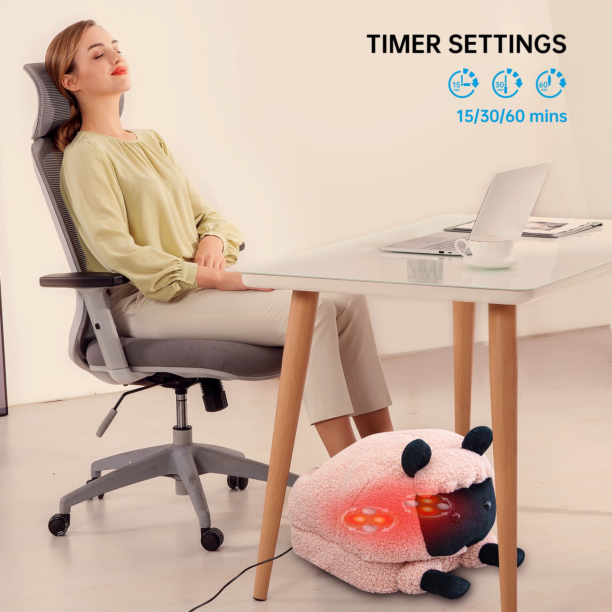 Comfier Foot Massager Comfier Shiatsu Foot Massager with Heat for Tired Foot Blood Circulation, Pink, Perfect Gift  CF-5403SWM