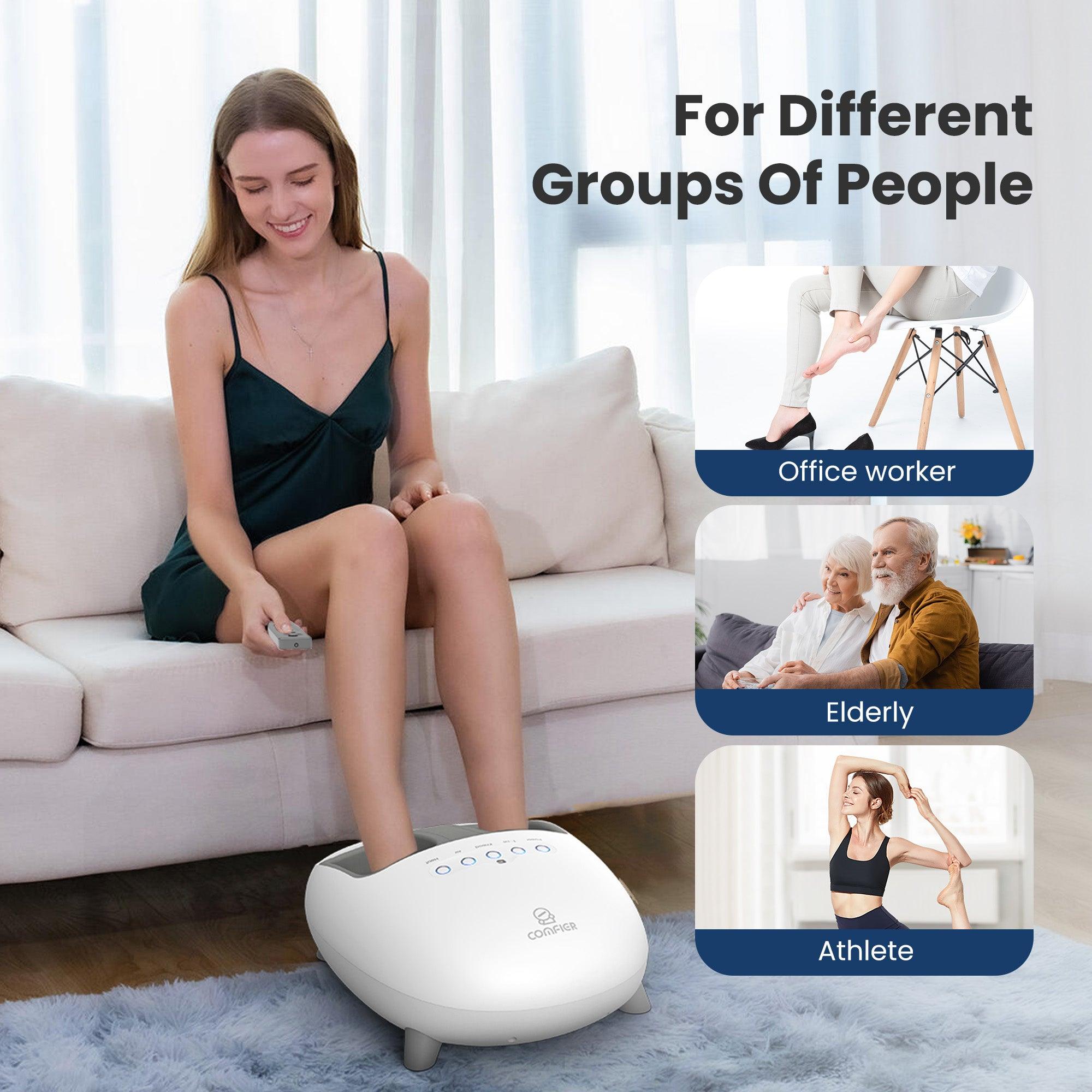 Comfier Foot Massager Comfier Shiatsu Foot Massager with Heat, Kneading and Vibration Massage Electric Heated Foot Massager, Up to size 14 CF- 5332