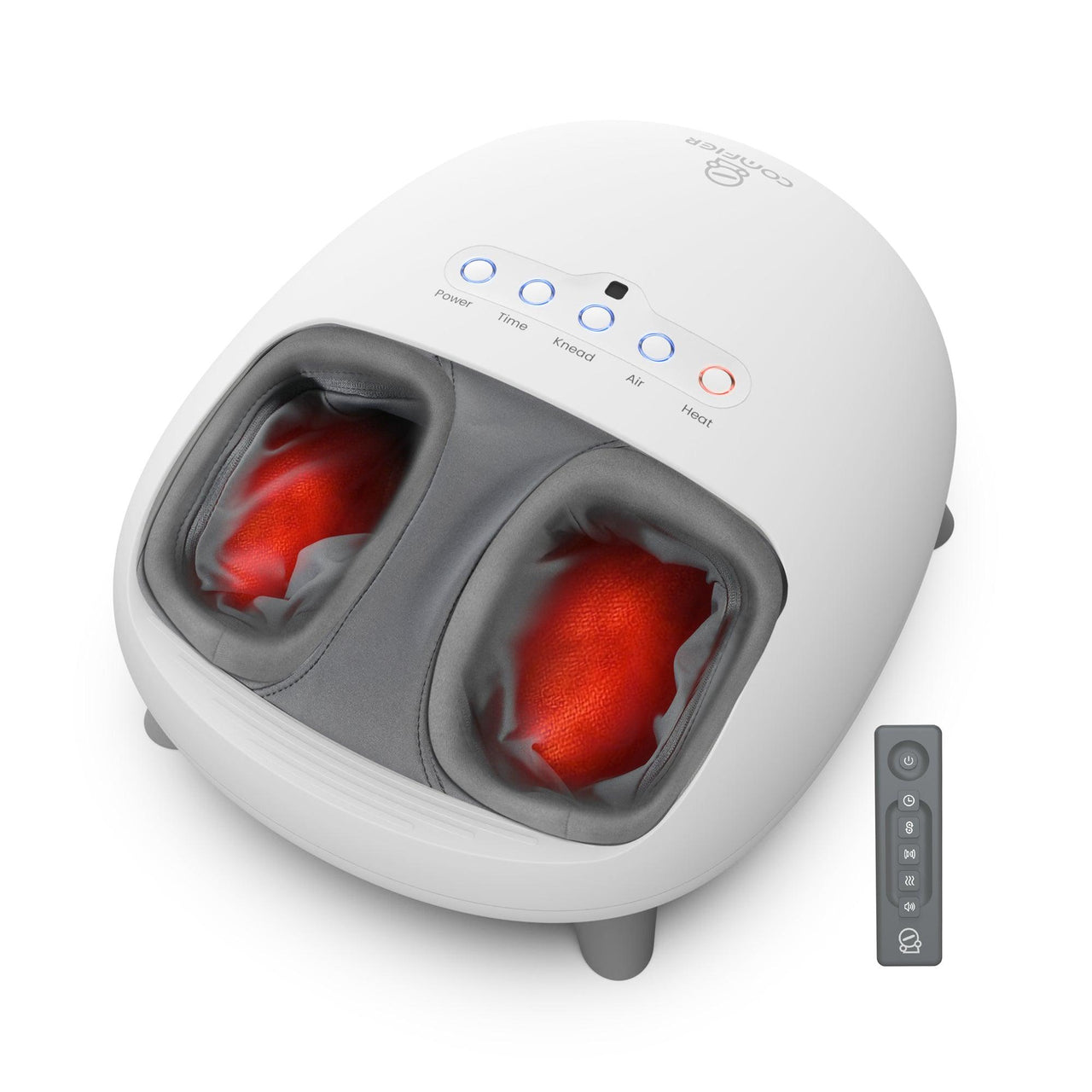 Comfier Foot Massager White Comfier Shiatsu Foot Massager with Heat, Kneading and Vibration Massage Electric Heated Foot Massager, Up to size 14 CF- 5332