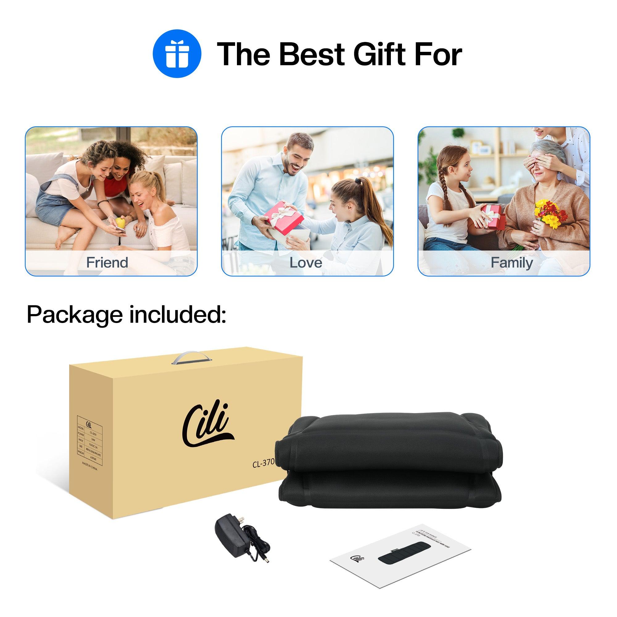 Comfier Full Body Massager CILI Full Body Massage Mat 10 Vibration Massage Motors with Heating for Back, Shoulder, Leg, Gifts for Men Women, Mom Dad, Black CL-3701