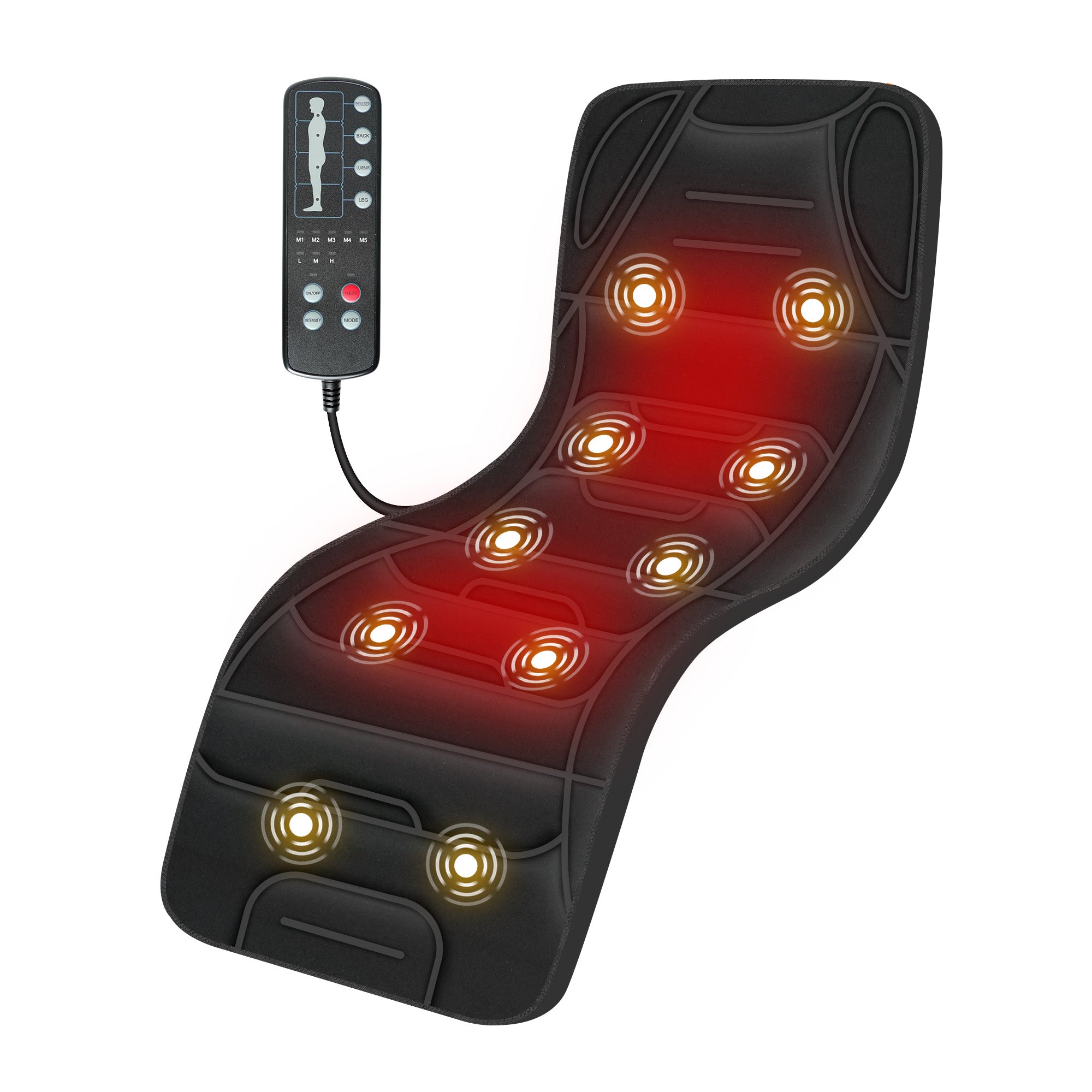 Comfier Full Body Massager COMFIER Full Body Massage Mat Pad for Bed, Massage Chair Pad with 10 Vibration Motors & 5 Massage Modes, Vibrating Heating Massage Mattress Pad for Back,Massager with Auto Shut Off  CF-3401