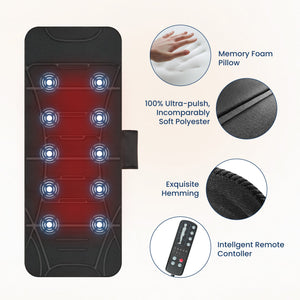 Comfier Full Body Massager COMFIER Full Body Massage Mat Pad for Bed, Massage Chair Pad with 10 Vibration Motors & 5 Massage Modes, Vibrating Heating Massage Mattress Pad for Back,Massager with Auto Shut Off  CF-3401
