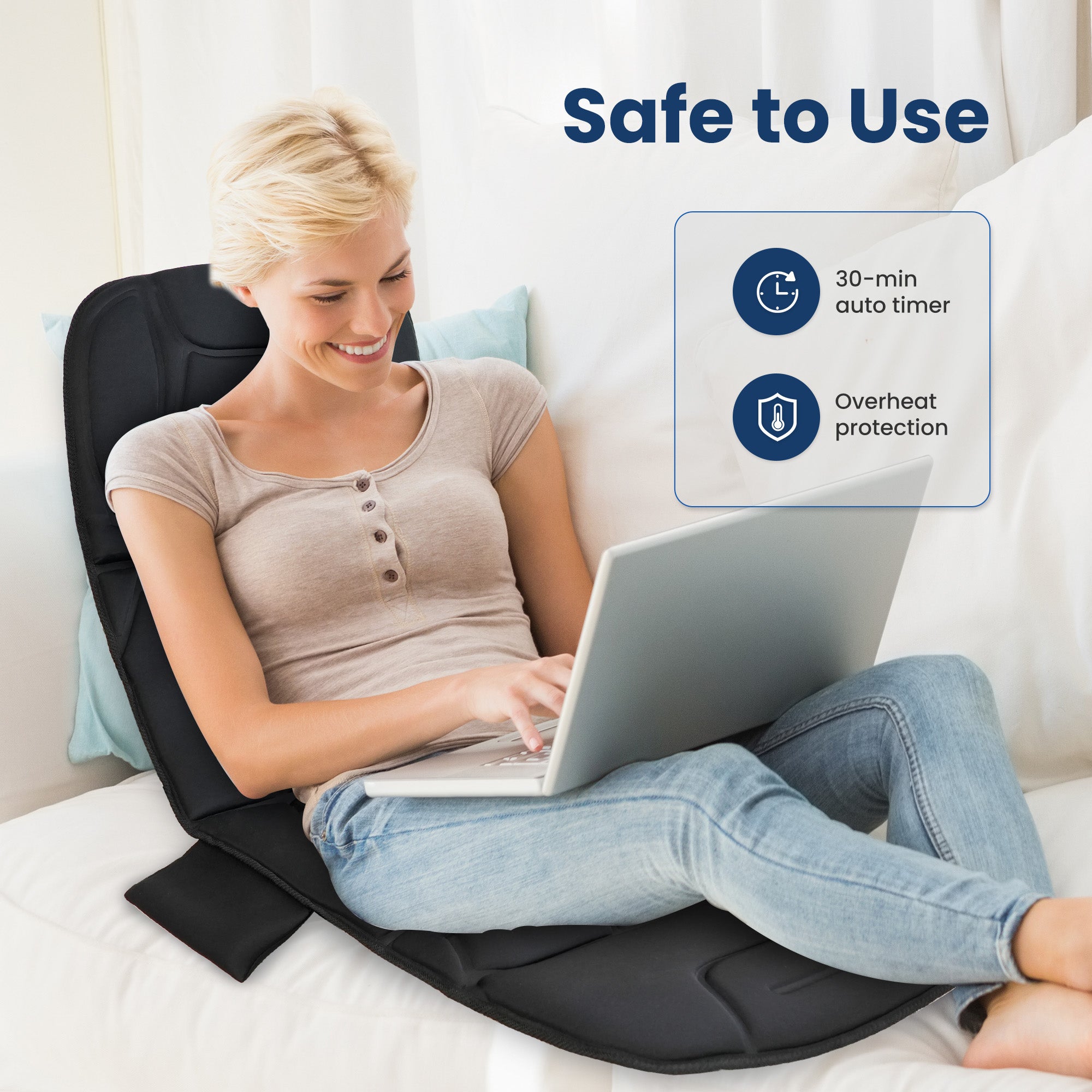 Comfier Full Body Massager COMFIER Full Body Massage Mat Pad for Bed, Massage Chair Pad with 10 Vibration Motors & 5 Massage Modes, Vibrating Heating Massage Mattress Pad for Back,Massager with Auto Shut Off  CF-3401