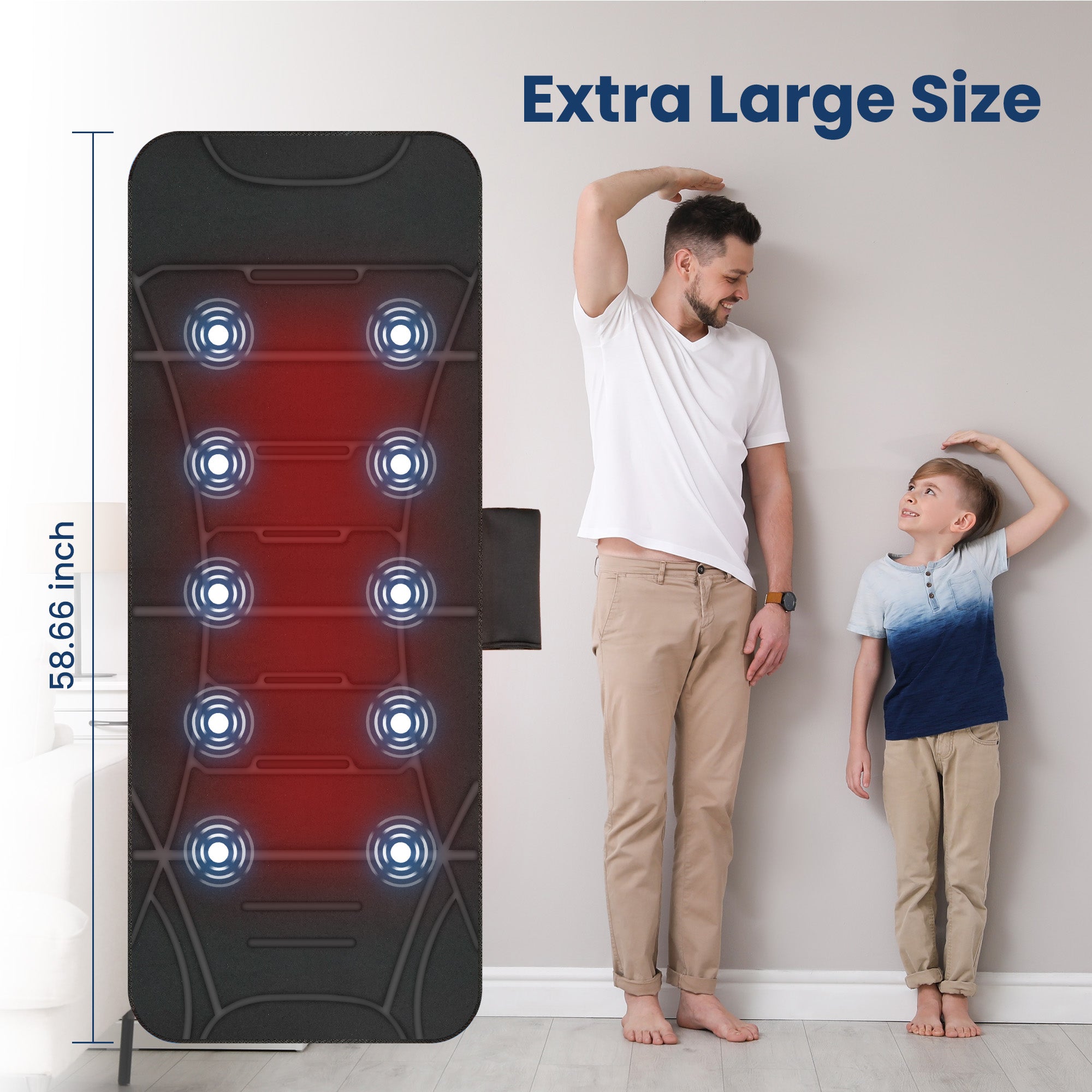 Vibrating Heating Massage Pad with 10 Vibration Motors & 5 Massage Modes - 3401 Vibrating Heating Massage Pad with 10 Vibration Motors & 5 Massage Modes - 3401
