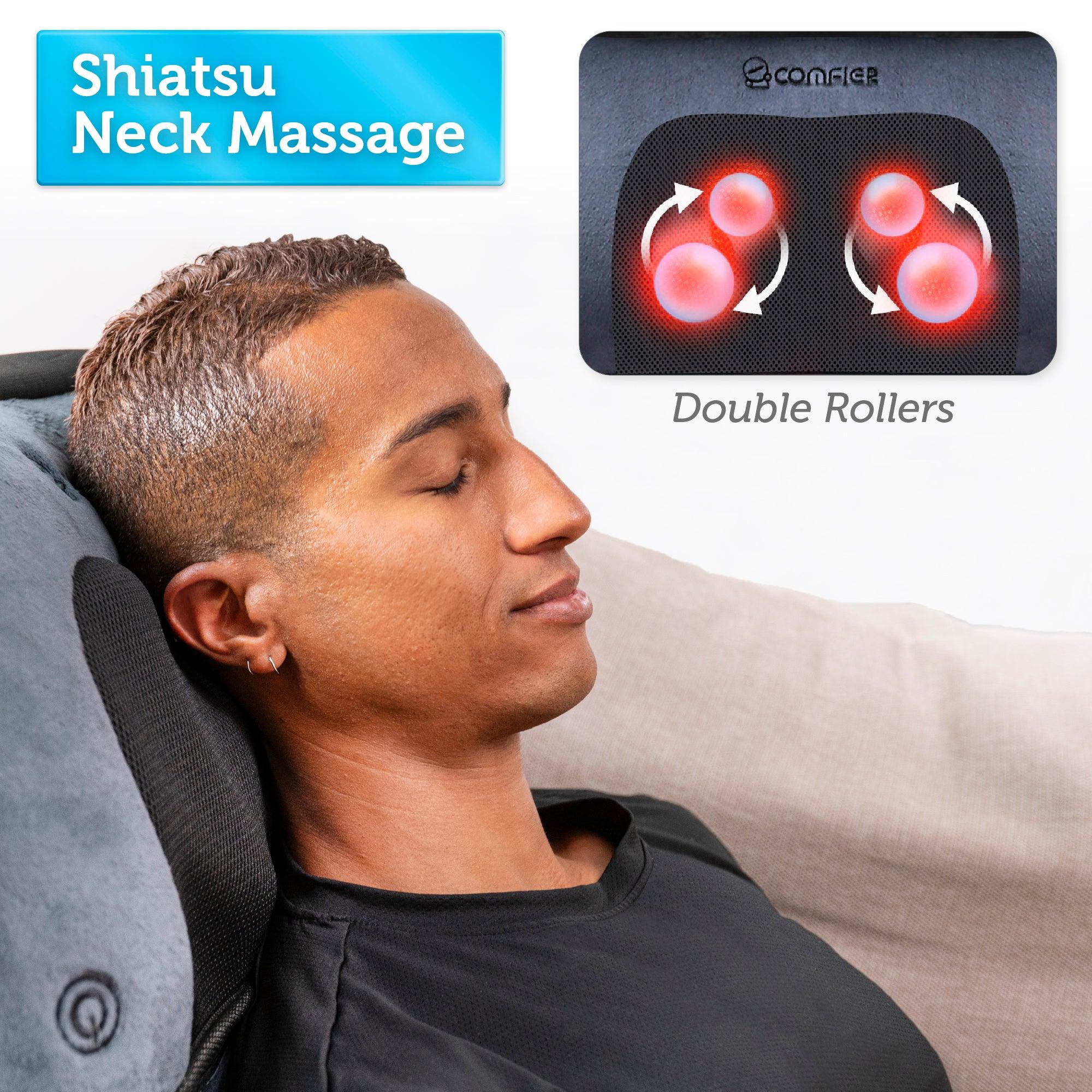 Comfier Full Body Massager Comfier Massage Mat, Full Body Heated Massage Pad with Movable Shiatsu Neck Massage Pillow CF-3603U