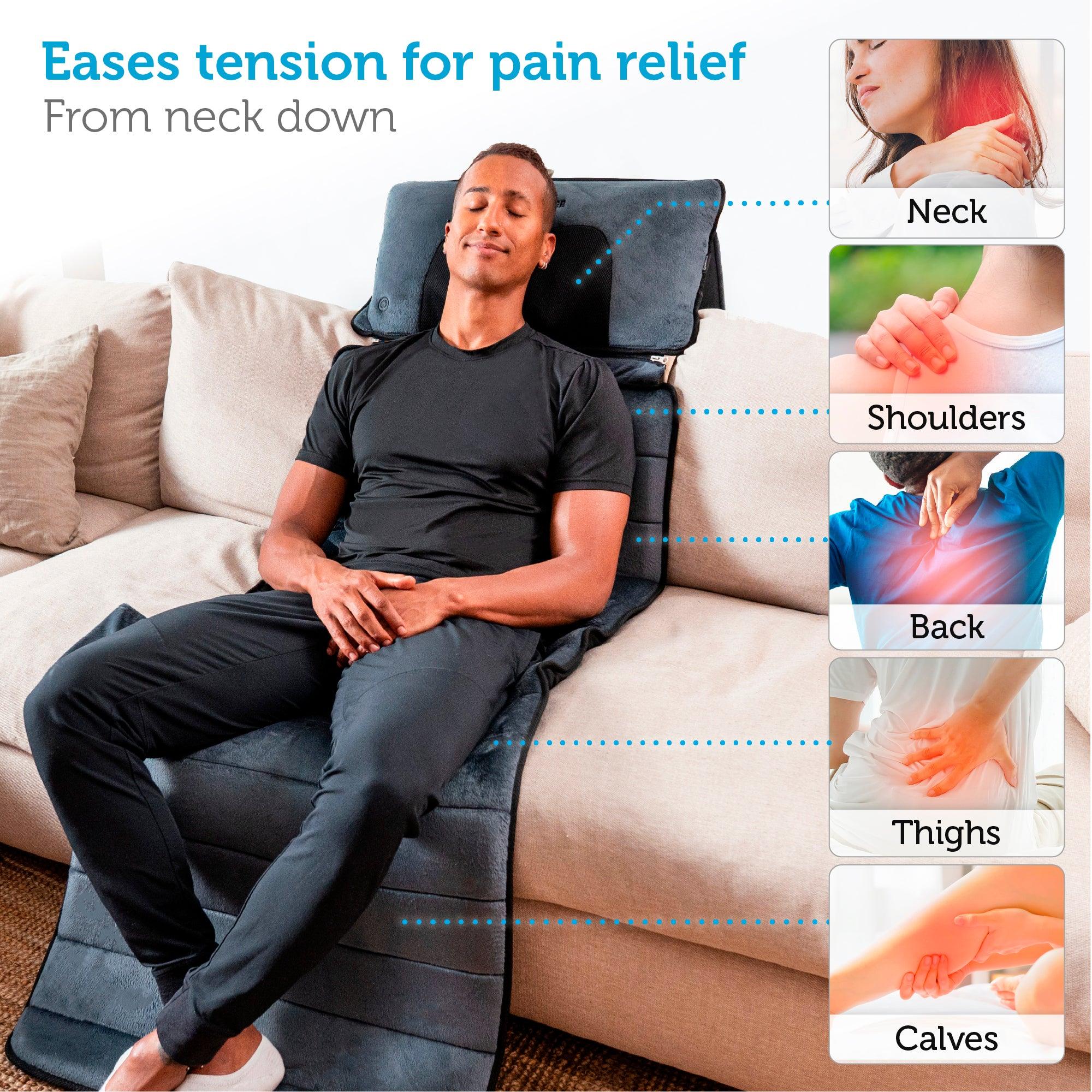 Comfier Full Body Massager Comfier Massage Mat, Full Body Heated Massage Pad with Movable Shiatsu Neck Massage Pillow CF-3603U