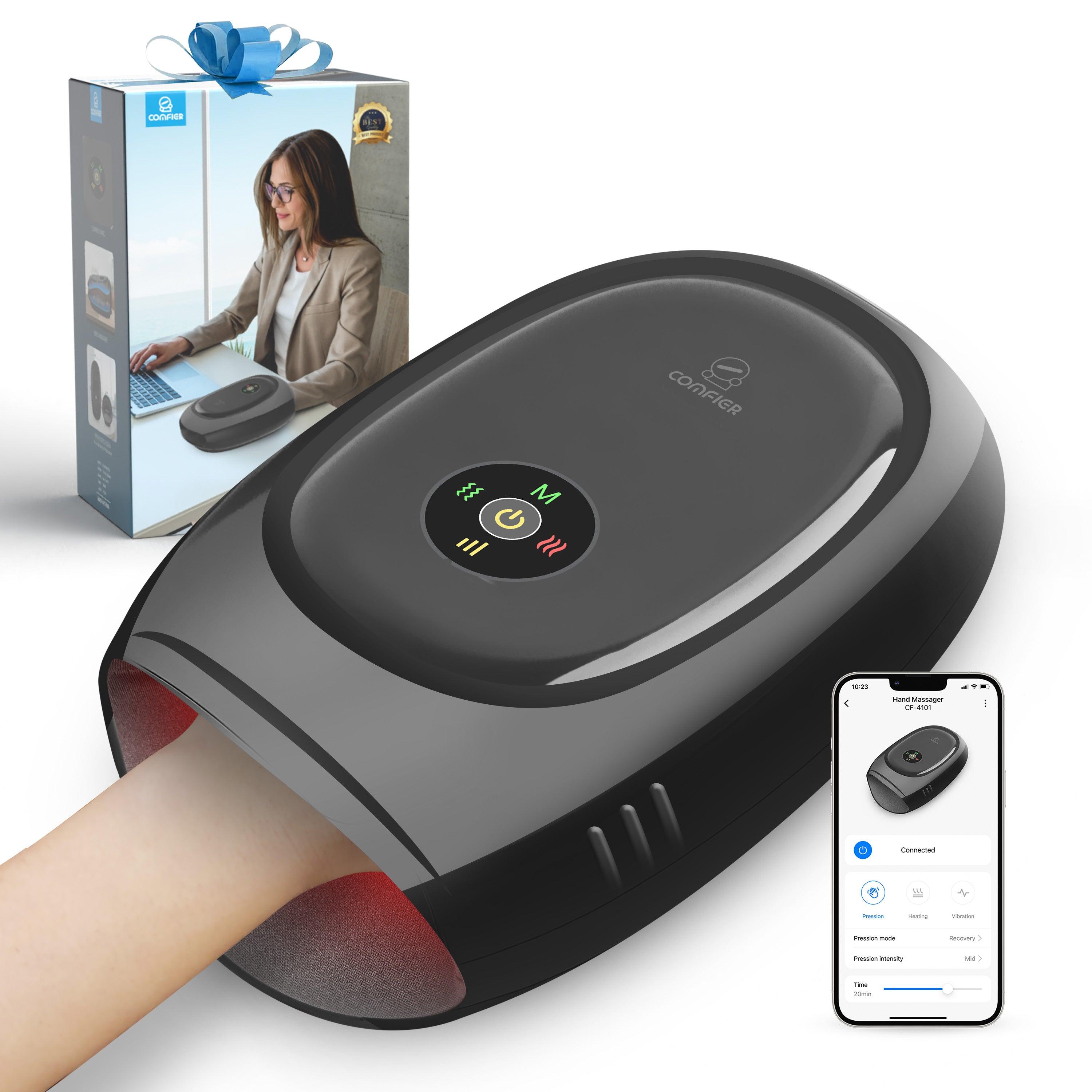 Comfier Hand Massager Comfier Hand Massager Machine for Arthristis, Carpal Tunnel, Hand Massage with Heat and Compression, APP Control, Hand Wrist Finger Massager with Vibration CF-4101