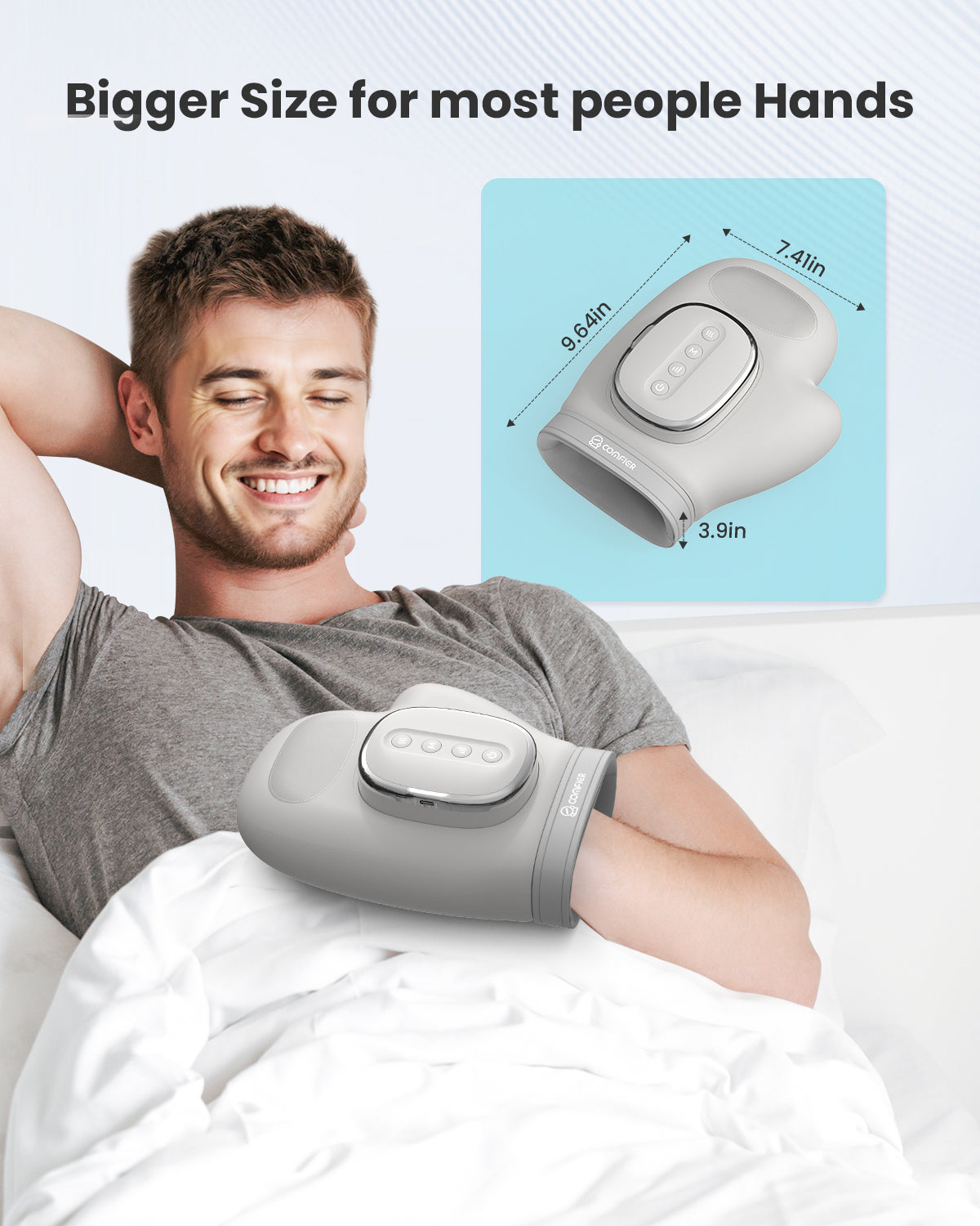 Comfier Hand Massager Comfier Wireless Hand Massager with Heat and Compression, 2025 Updated Hand Massager for Arthritis and Carpal Tunnel, Wrist Massager, Larger Electric Hand Massage CF-4403