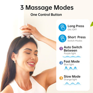 Comfier Head Massager Comfier Cordless Scalp Massager Hair Growth with 3 kneading Modes, Waterproof Head Massager with 8 Claws for Deep Cleansing, Head Scratcher CF-4402