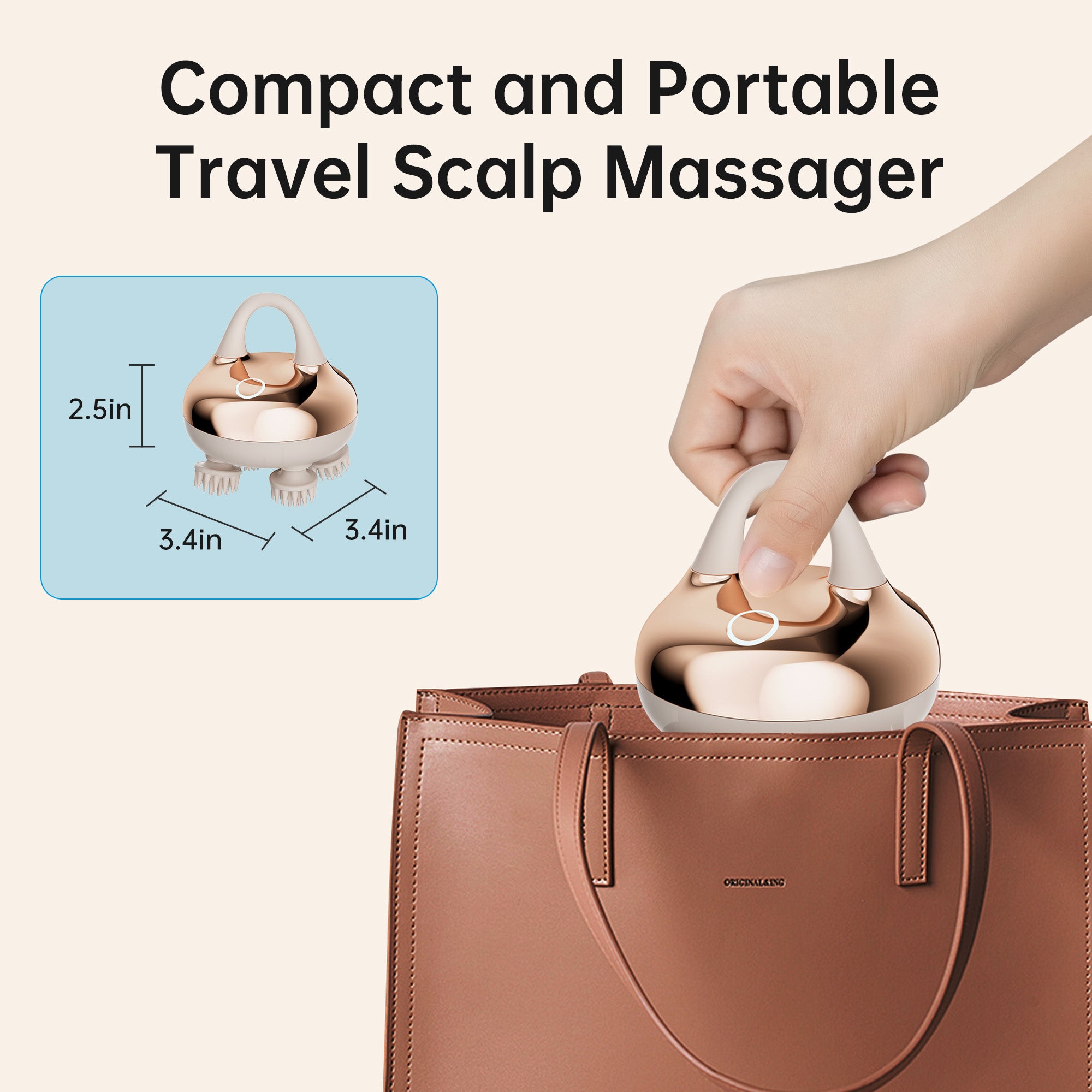 Comfier Head Massager Comfier Cordless Scalp Massager Hair Growth with 3 kneading Modes, Waterproof Head Massager with 8 Claws for Deep Cleansing, Head Scratcher CF-4402