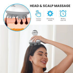 Comfier Head Massager Comfier Electric Scalp Massager Hair Growth, Cordless Head Massager Scalp Stress Relax, Waterproof Handheld Hair Scratcher with 84 Silicone Nodes CF-4902N