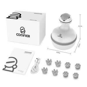 Comfier Head Massager Comfier Electric Scalp Massager Hair Growth, Cordless Head Massager Scalp Stress Relax, Waterproof Handheld Hair Scratcher with 84 Silicone Nodes CF-4902N