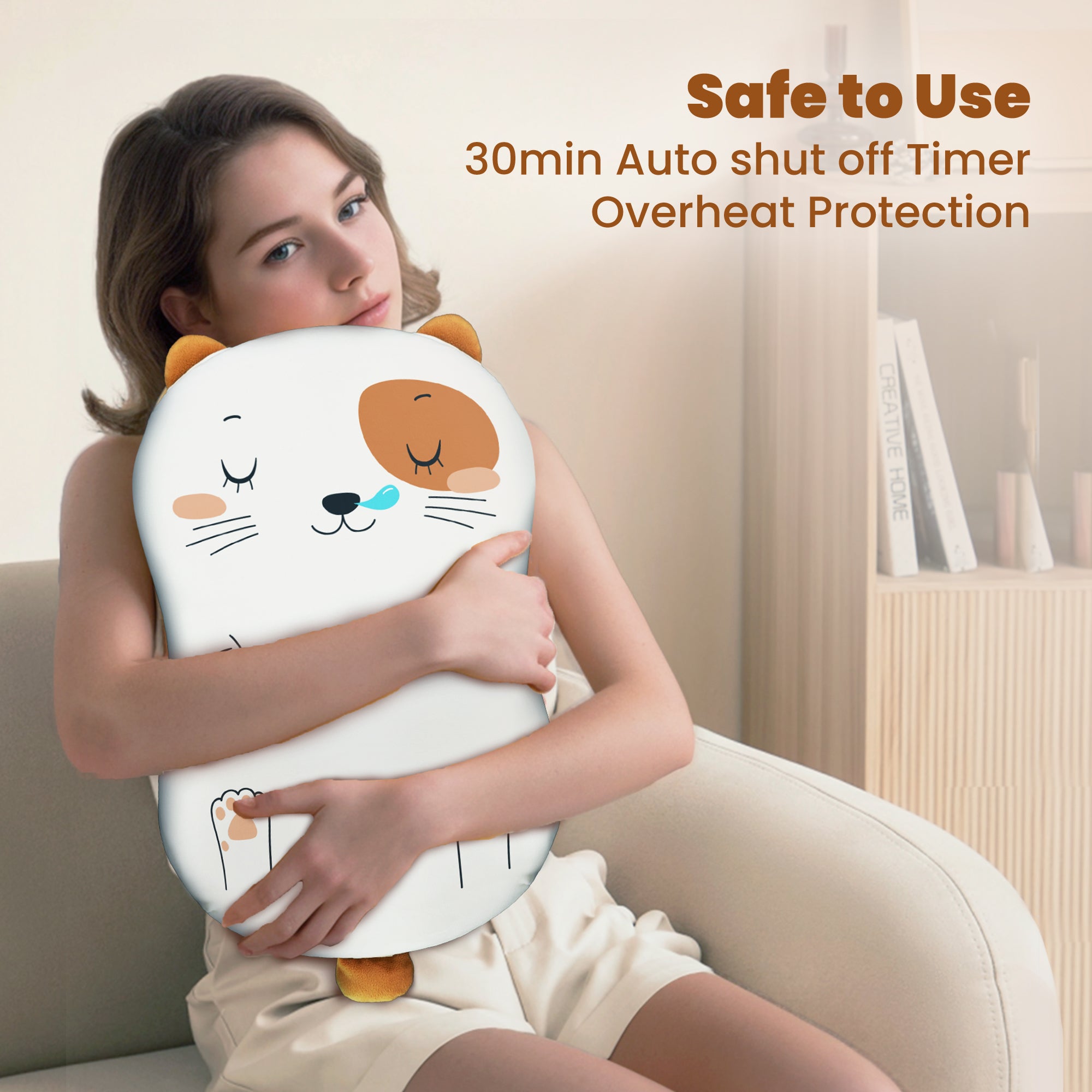 Comfier Heating Pad COMFIER Back Lumbar Support Pillow,3 Vibration Modes & 2 Heat Levels Massage Pillow, 30 Mins Timer Setting Memory Foam Lumbar Support Pillow for Office Chair CF-1403WM