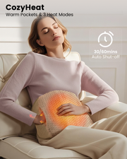 Comfier Heating Pad Comfier Heating Pad for Back Pain Relief, Heating Pad for Period Cramps with Auto Shut Off,Fast Heat Pad with 3 Vibration Modes, Hand-Warming Pocket & Extra-Large Size 61" CF-6413