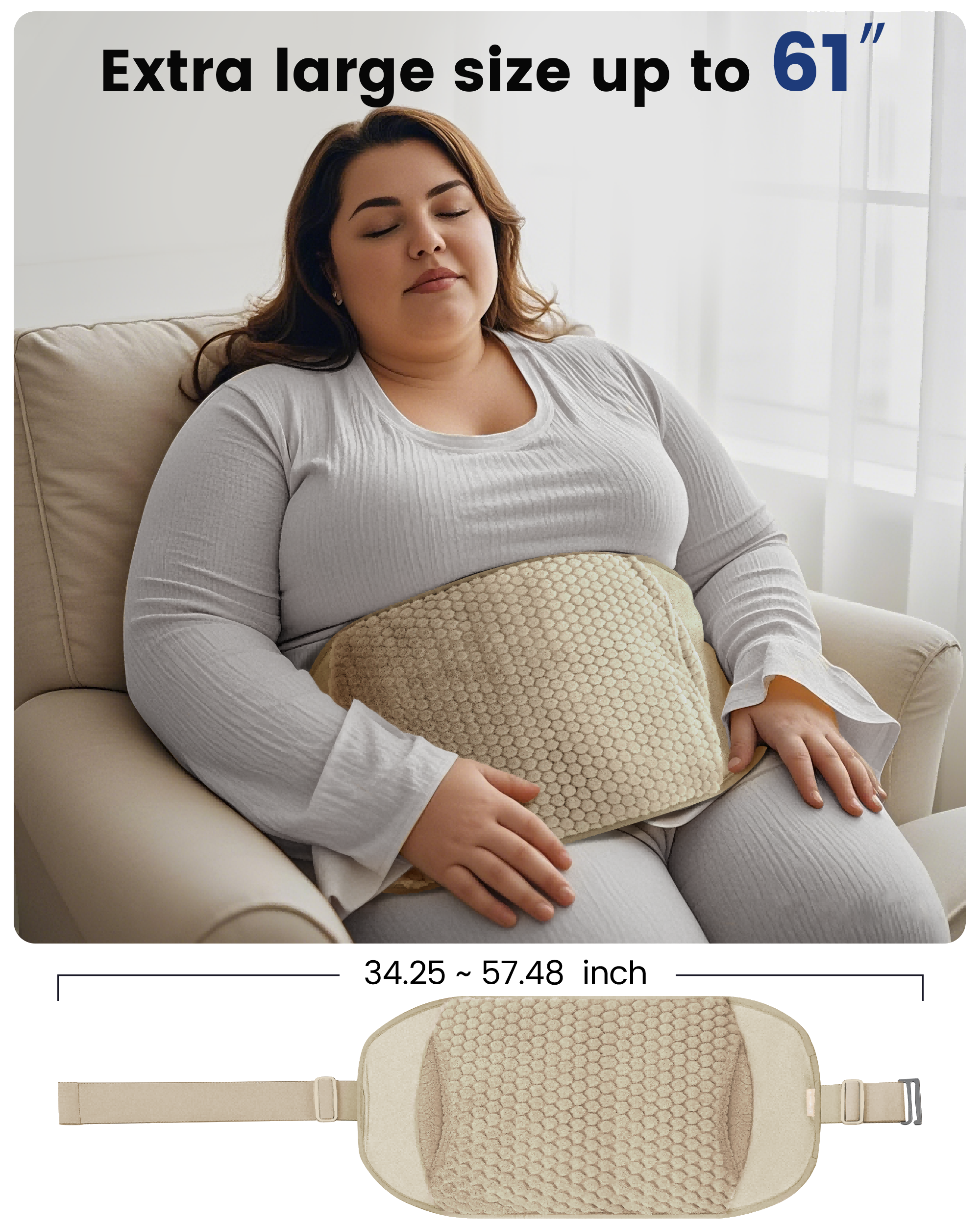 Comfier Heating Pad Comfier Heating Pad for Back Pain Relief, Heating Pad for Period Cramps with Auto Shut Off,Fast Heat Pad with 3 Vibration Modes, Hand-Warming Pocket & Extra-Large Size 61" CF-6413