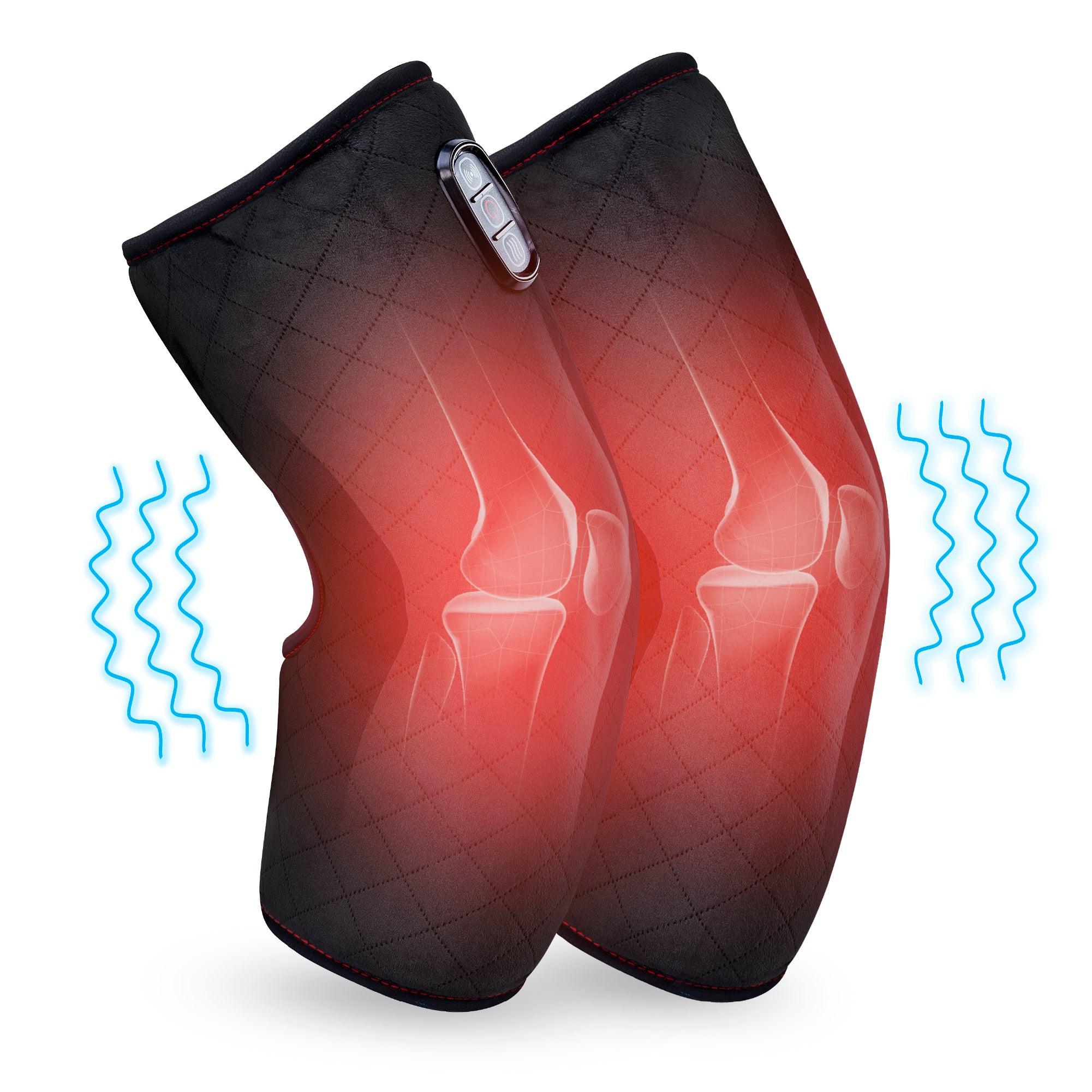 Comfier Knee Massager Black Comfier Heated Knee Massager with Heating Pad for Knee Pain Relief, Knee Warmers Wrap, FSA or HSA Eligible, Heated Knee Pad for Men Women Elders CF-5701