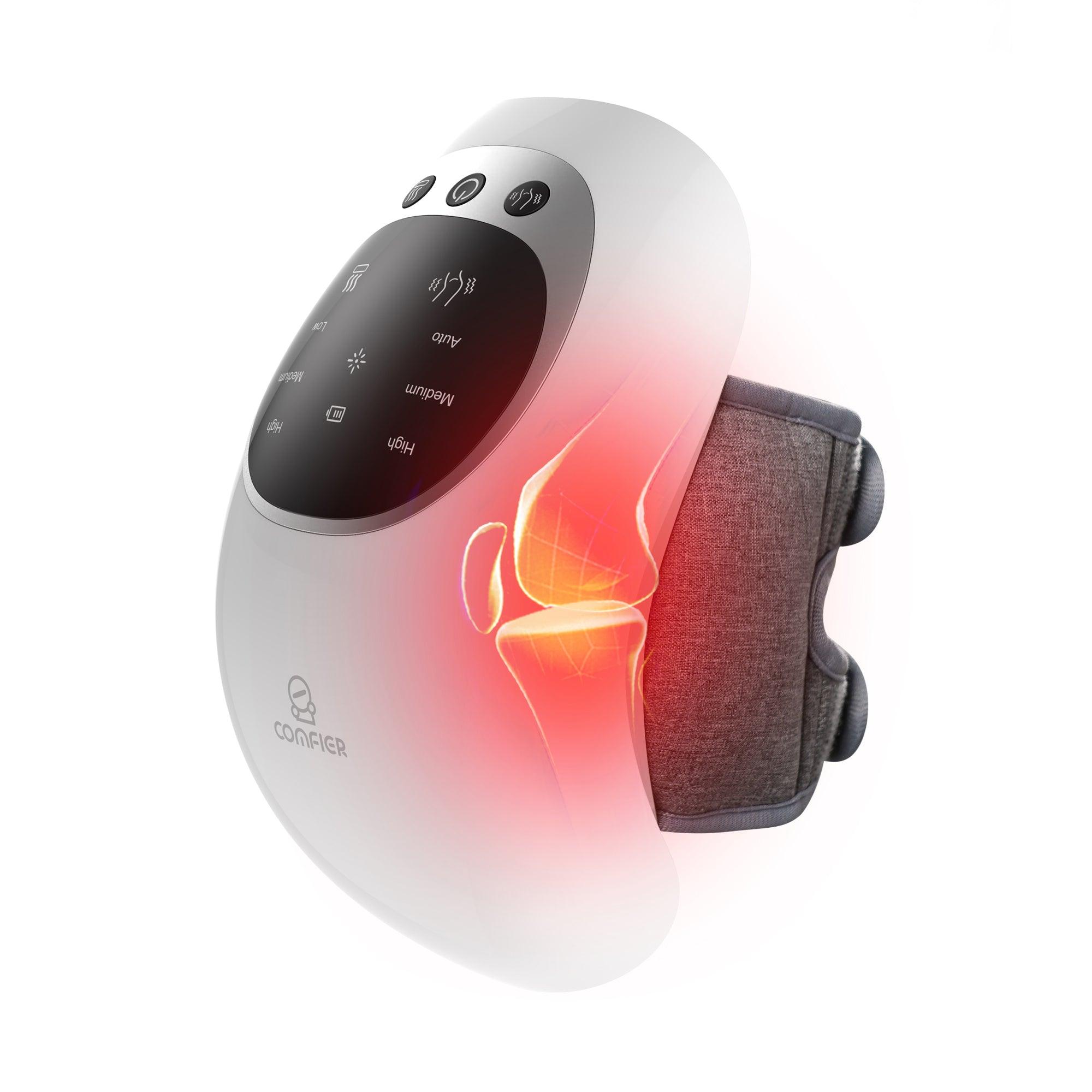 Comfier Knee Massager Comfer Cordless Knee Massager with Heat and Red Light Therapy, Vibration Rechargeable Knee Support for knee Pain with LED Screen CF-5320