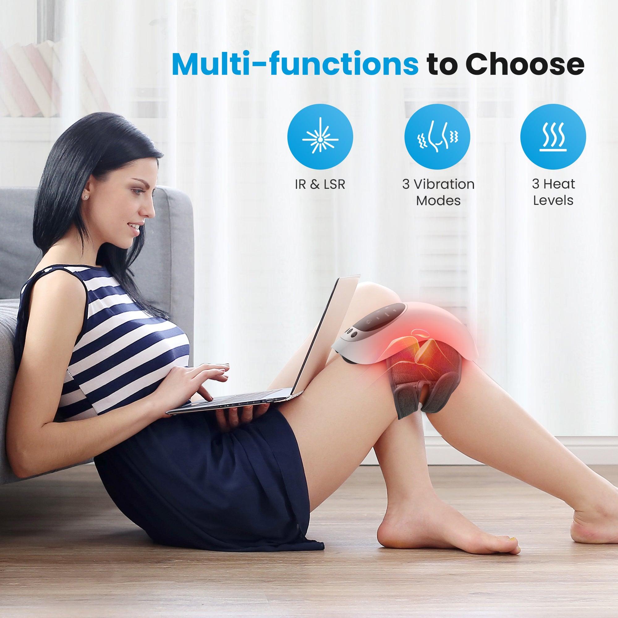 Comfier Knee Massager Comfer Cordless Knee Massager with Heat and Red Light Therapy, Vibration Rechargeable Knee Support for knee Pain with LED Screen CF-5320