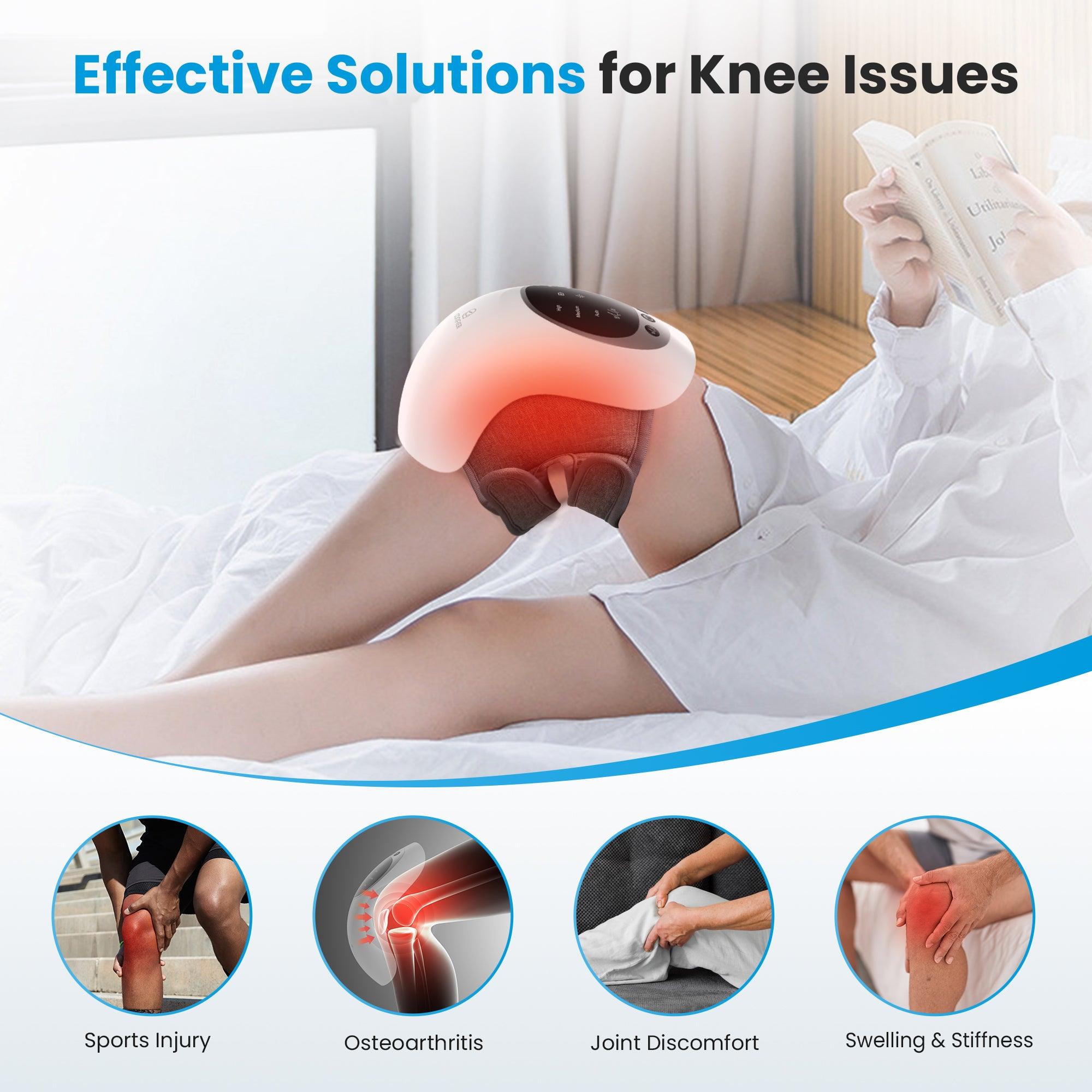 Comfier Knee Massager Comfer Cordless Knee Massager with Heat and Red Light Therapy, Vibration Rechargeable Knee Support for knee Pain with LED Screen CF-5320