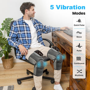 Comfier Knee Massager Comfier Cordless Knee Massager with Heat, Vibration Knee Brace Wrap for Arthritis Pain Relief, 3-in-1 Heating Pad for Knee Shoulder Elbow, Knee Warmer, Electric Knee Support Pad Sleeve (Pair Pack) CF-5321