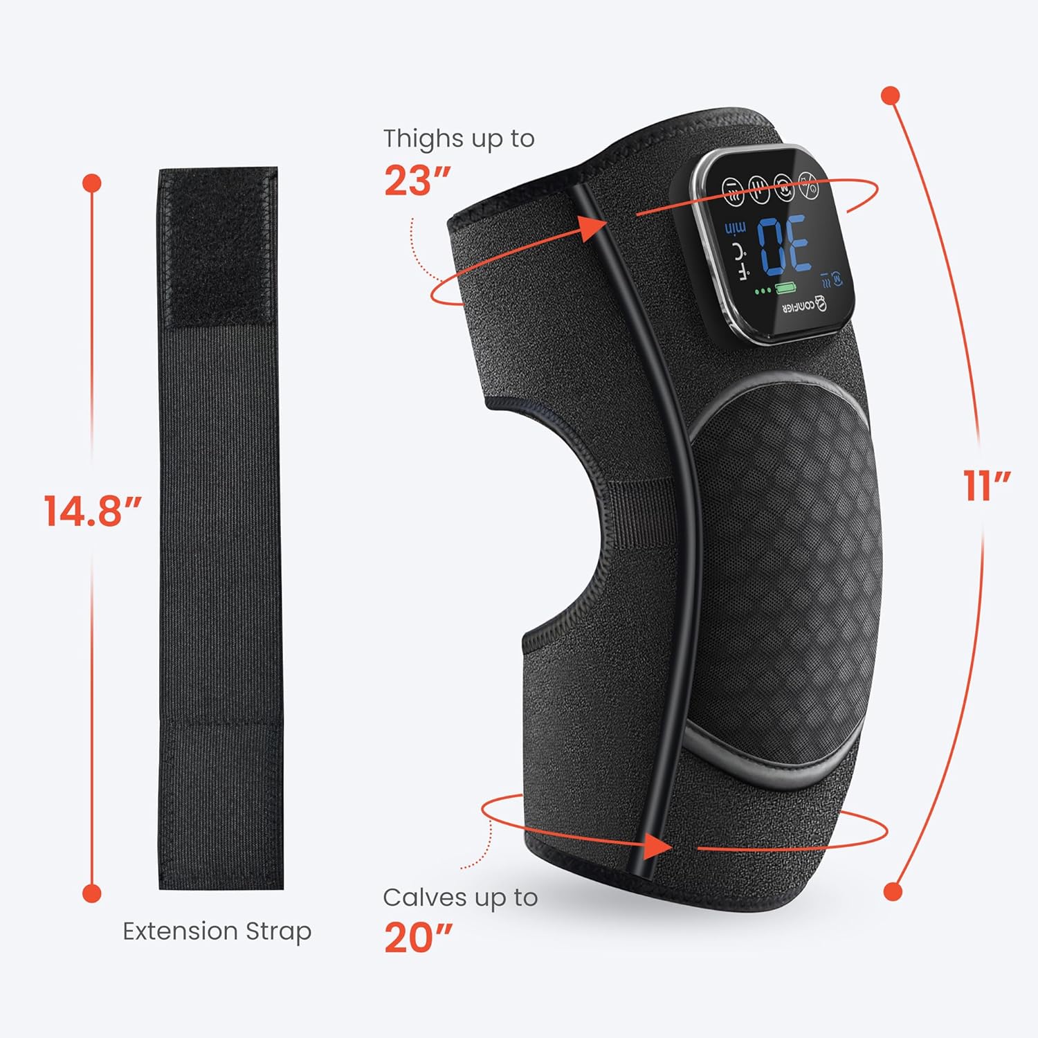 Comfier Knee Massager COMFIER Cordless Knee Massager with Vibration, Heated Knee Brace for Arthritis, Knee Heating Pad for Knee Pain, Electric Knee Support Fsa Hsa Eligible, Graphene Heating (Set of 1) CF-5318C1