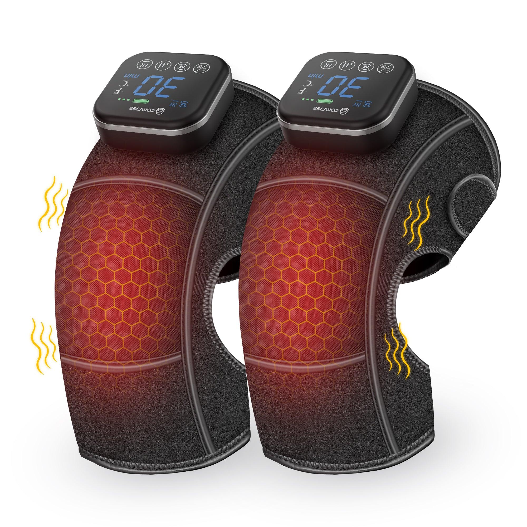 Comfier Knee Massager Comfier Heated Knee Brace for Arthritis, Cordless Knee Massager with Vibration, Heating Pad for Knee Shoulder Elbow, Electric Knee Support Brace Sleeve, Knee Warmer CF-5318C