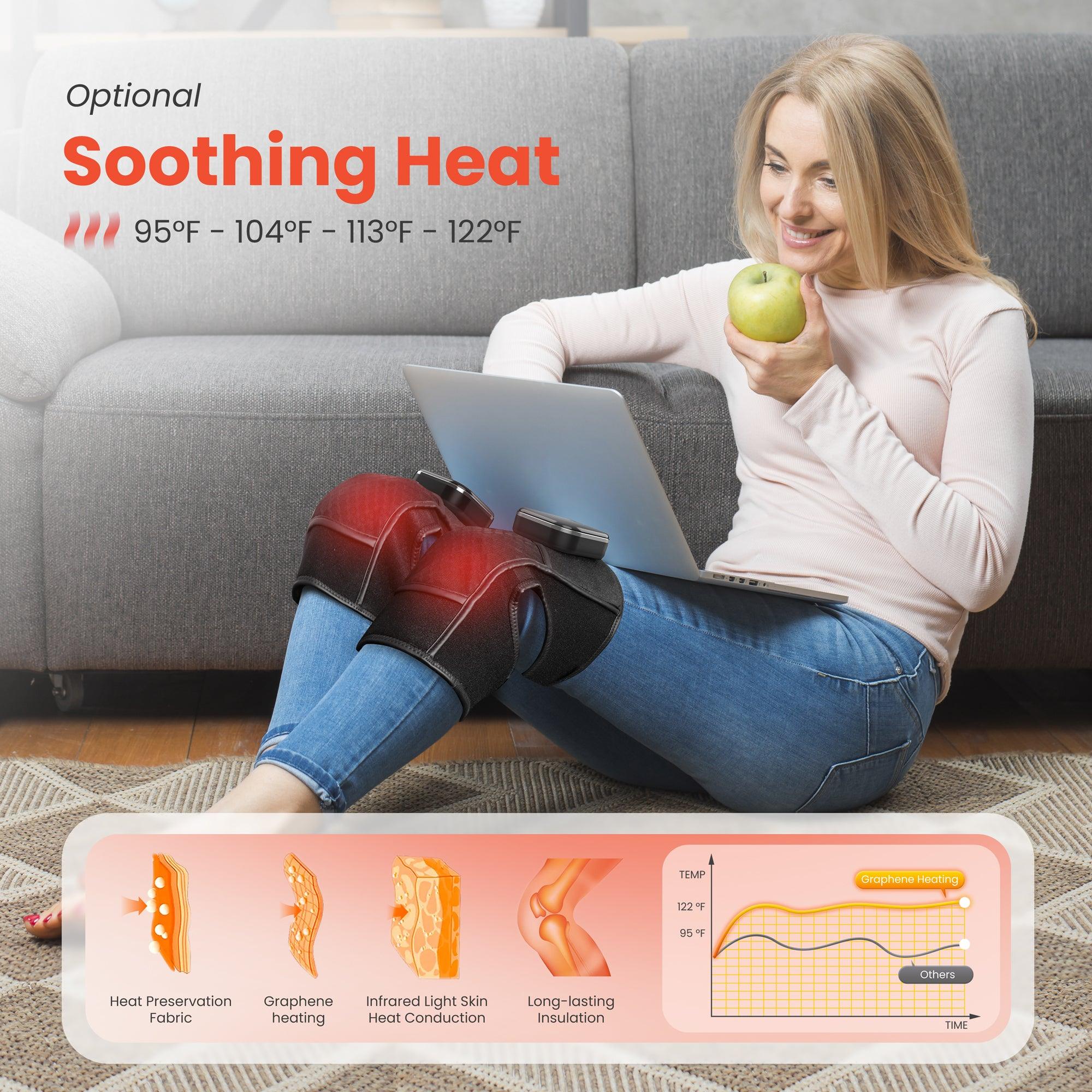 Comfier Knee Massager Comfier Heated Knee Brace for Arthritis, Cordless Knee Massager with Vibration, Heating Pad for Knee Shoulder Elbow, Electric Knee Support Brace Sleeve, Knee Warmer CF-5318C