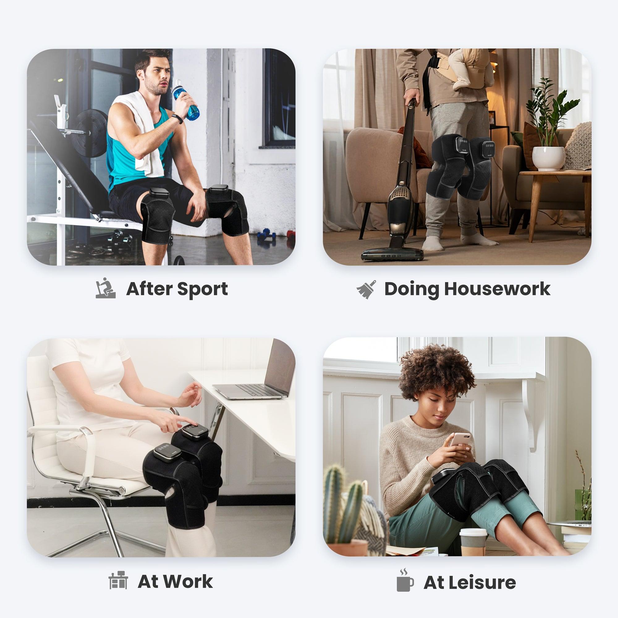 Comfier Knee Massager Comfier Heated Knee Brace for Arthritis, Cordless Knee Massager with Vibration, Heating Pad for Knee Shoulder Elbow, Electric Knee Support Brace Sleeve, Knee Warmer CF-5318C