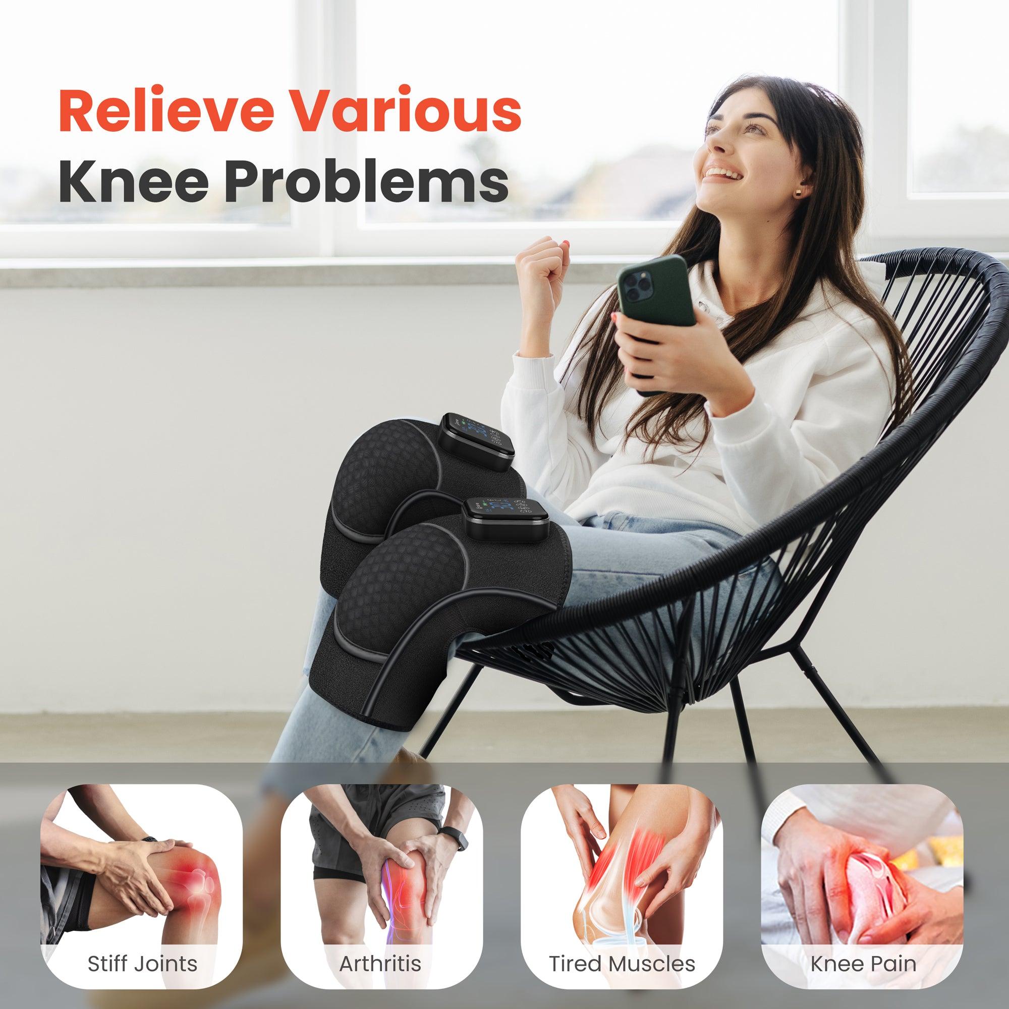 Comfier Knee Massager Comfier Heated Knee Brace for Arthritis, Cordless Knee Massager with Vibration, Heating Pad for Knee Shoulder Elbow, Electric Knee Support Brace Sleeve, Knee Warmer CF-5318C