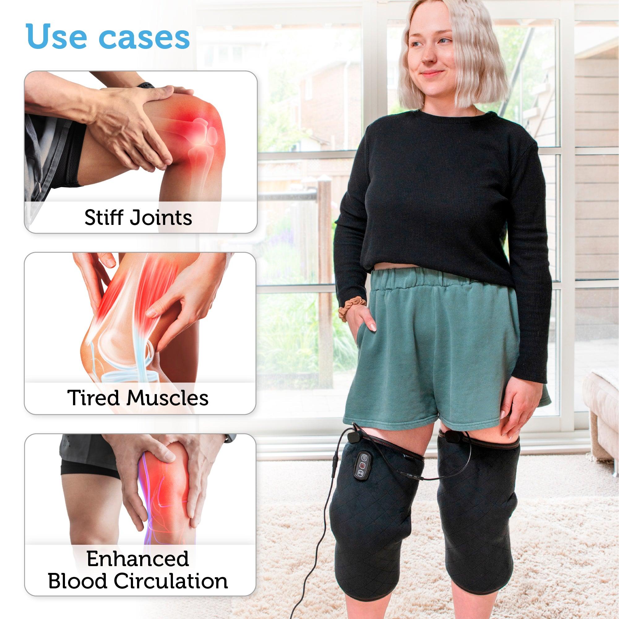 Comfier Knee Massager Comfier Heated Knee Massager with Heating Pad for Knee Pain Relief, Knee Warmers Wrap, FSA or HSA Eligible, Heated Knee Pad for Men Women Elders CF-5701