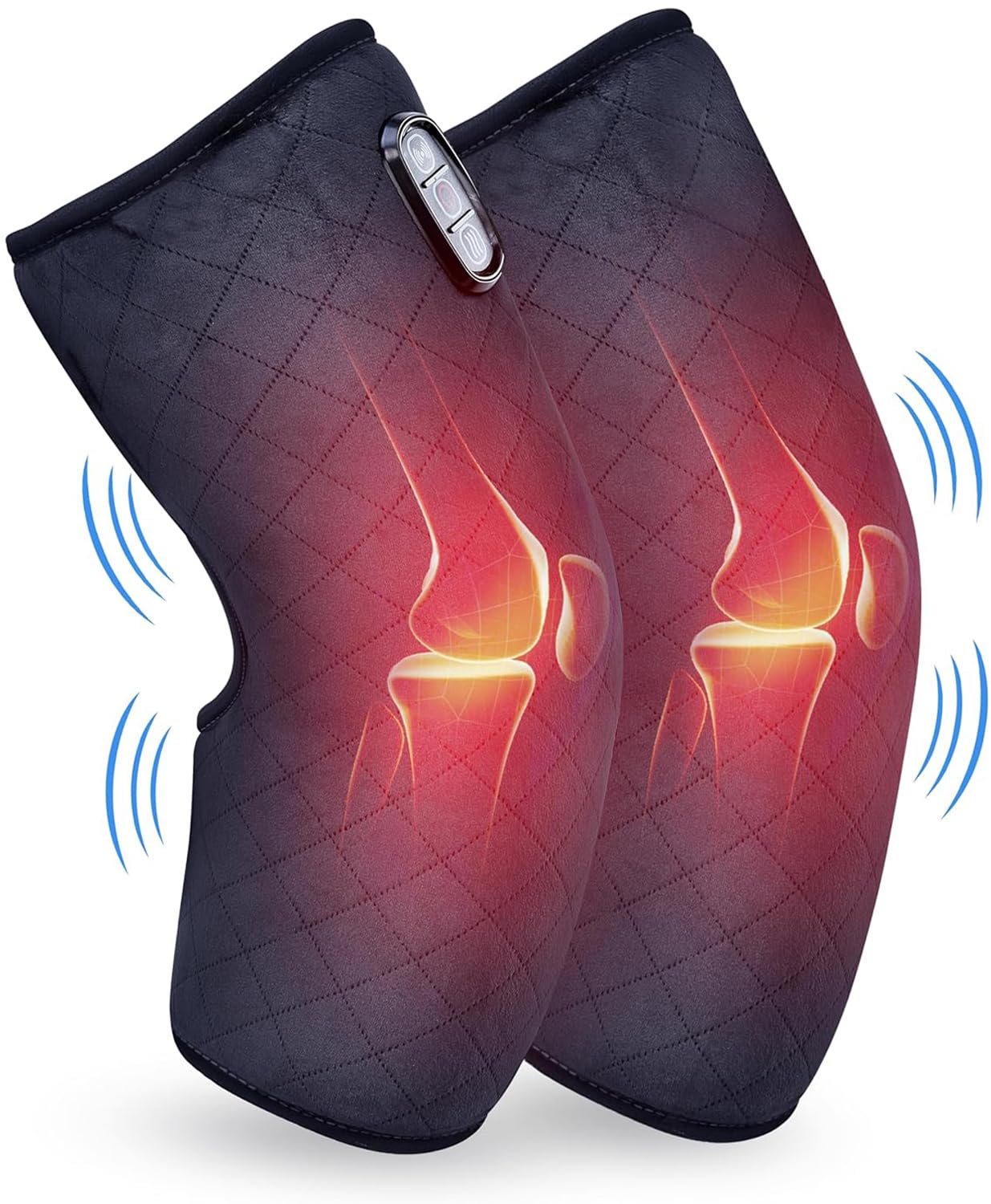 Comfier Knee Massager Gray Comfier Heated Knee Massager with Heating Pad for Knee Pain Relief, Knee Warmers Wrap, FSA or HSA Eligible, Heated Knee Pad for Men Women Elders CF-5701
