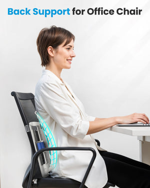 Comfier Lumbar Support & Massager Comfier Ergonomic Back Support for Office Chair, Lumbar Support with Up & Down Adjustment,Ergonomic Lumbar Support Pillow for Office Chair, Lumbar Pillow for Home & Office Desk Chairs CF-1313S