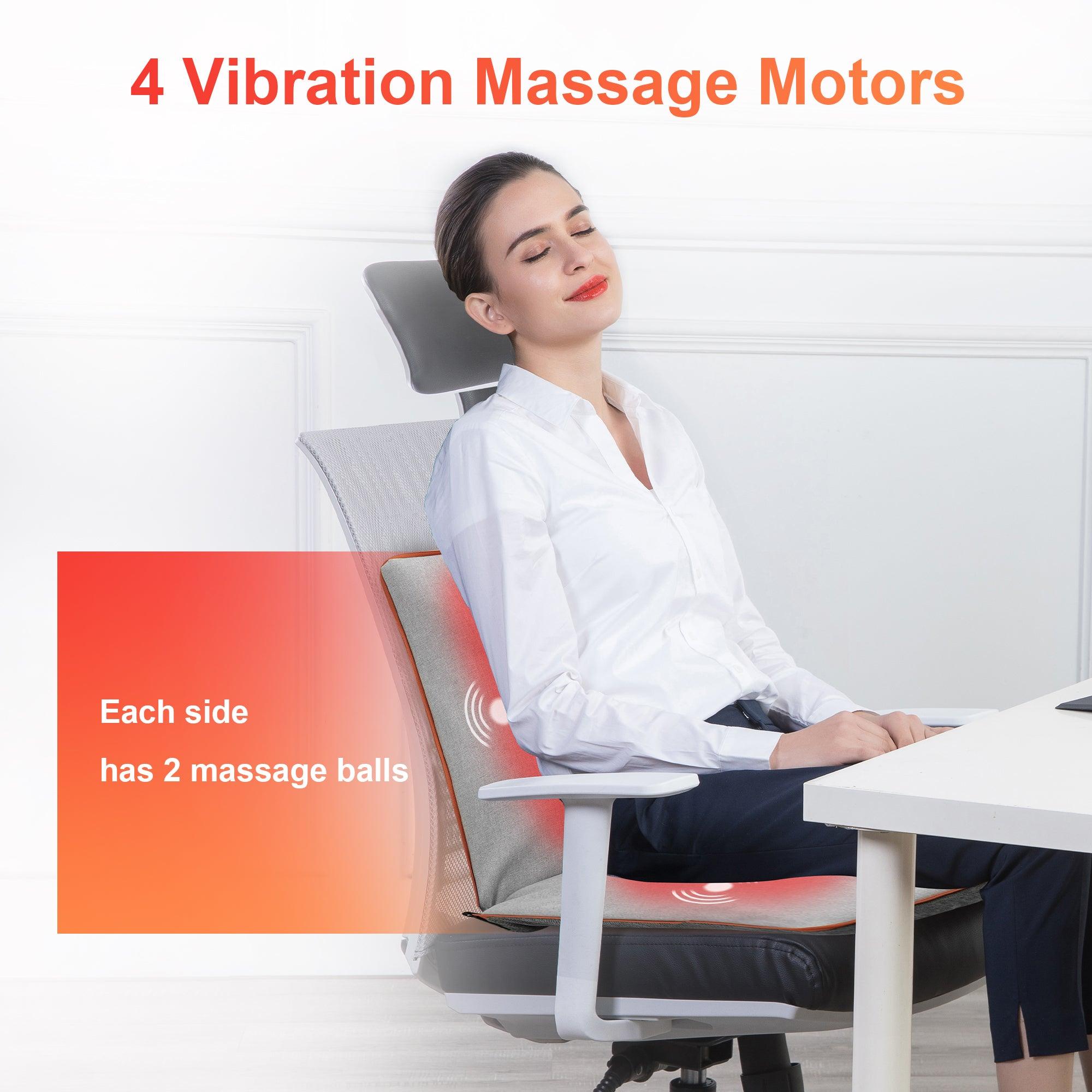 Comfier Lumbar Support & Massager Comfier Heated Back Massage Pad Mat, Foldable Back Massage Chair Pad with Adjustable Intensity, Shiatsu Back Massager with Heat CF-1230