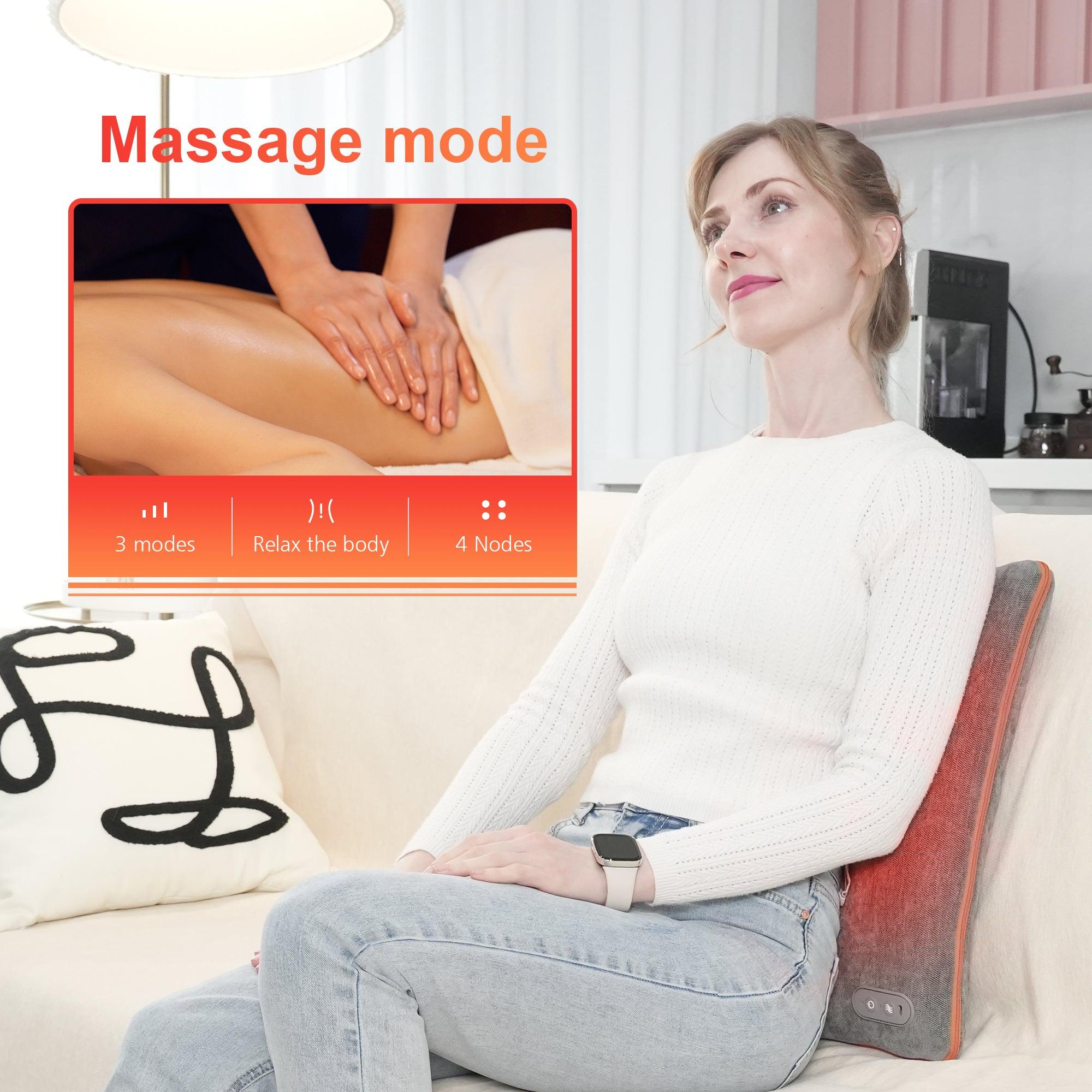Comfier Lumbar Support & Massager Comfier Heated Back Massage Pad Mat, Foldable Back Massage Chair Pad with Adjustable Intensity, Shiatsu Back Massager with Heat CF-1230