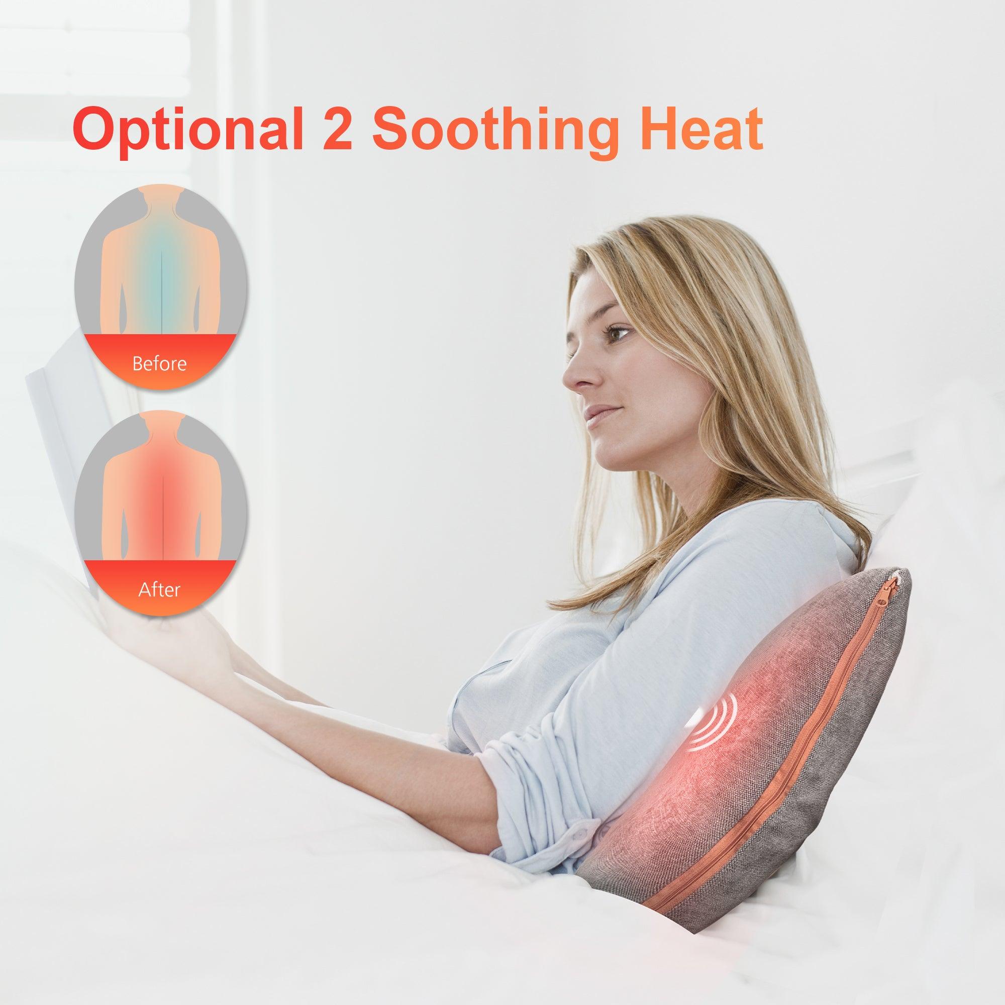 Comfier Lumbar Support & Massager Comfier Heated Back Massage Pad Mat, Foldable Back Massage Chair Pad with Adjustable Intensity, Shiatsu Back Massager with Heat CF-1230
