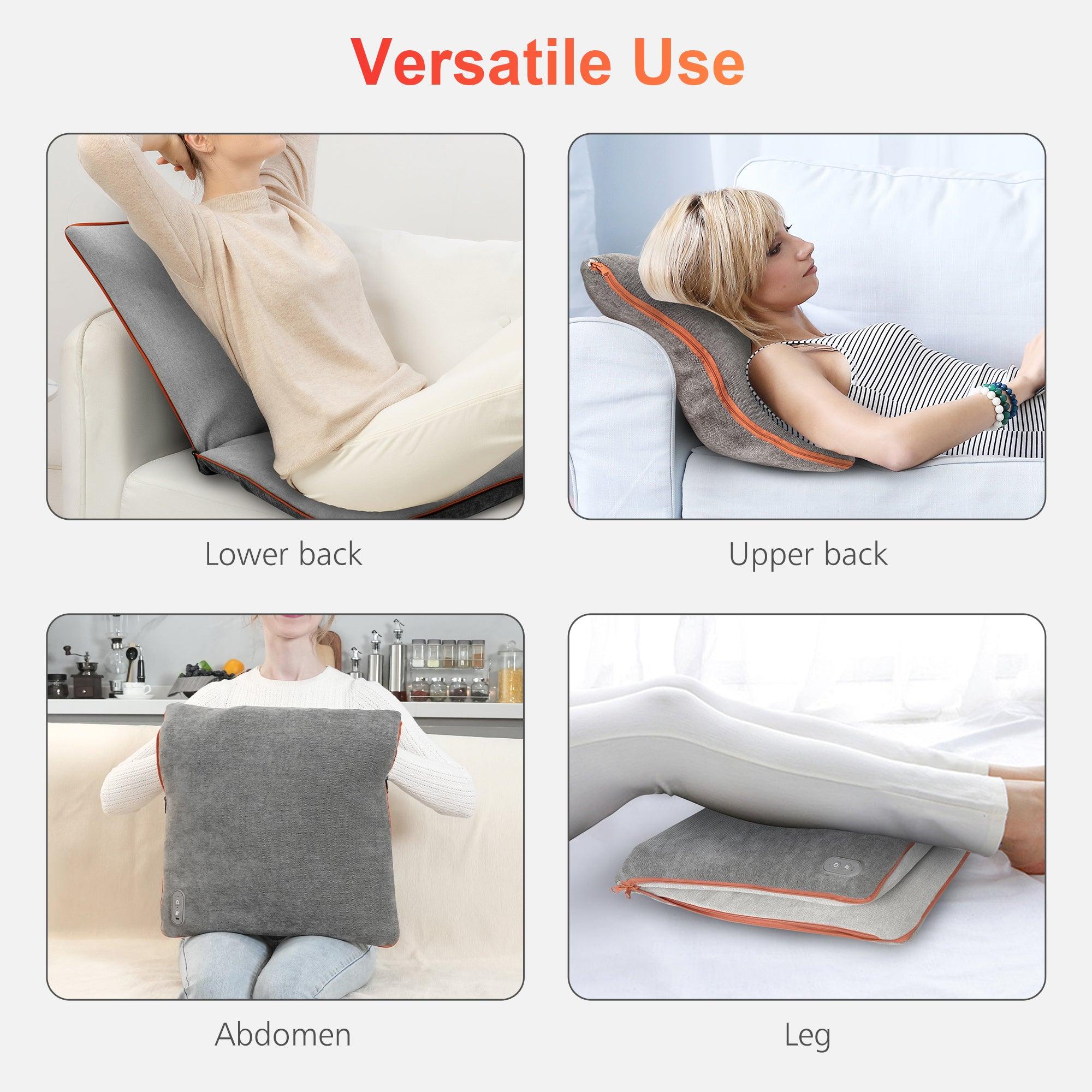 Comfier Lumbar Support & Massager Comfier Heated Back Massage Pad Mat, Foldable Back Massage Chair Pad with Adjustable Intensity, Shiatsu Back Massager with Heat CF-1230