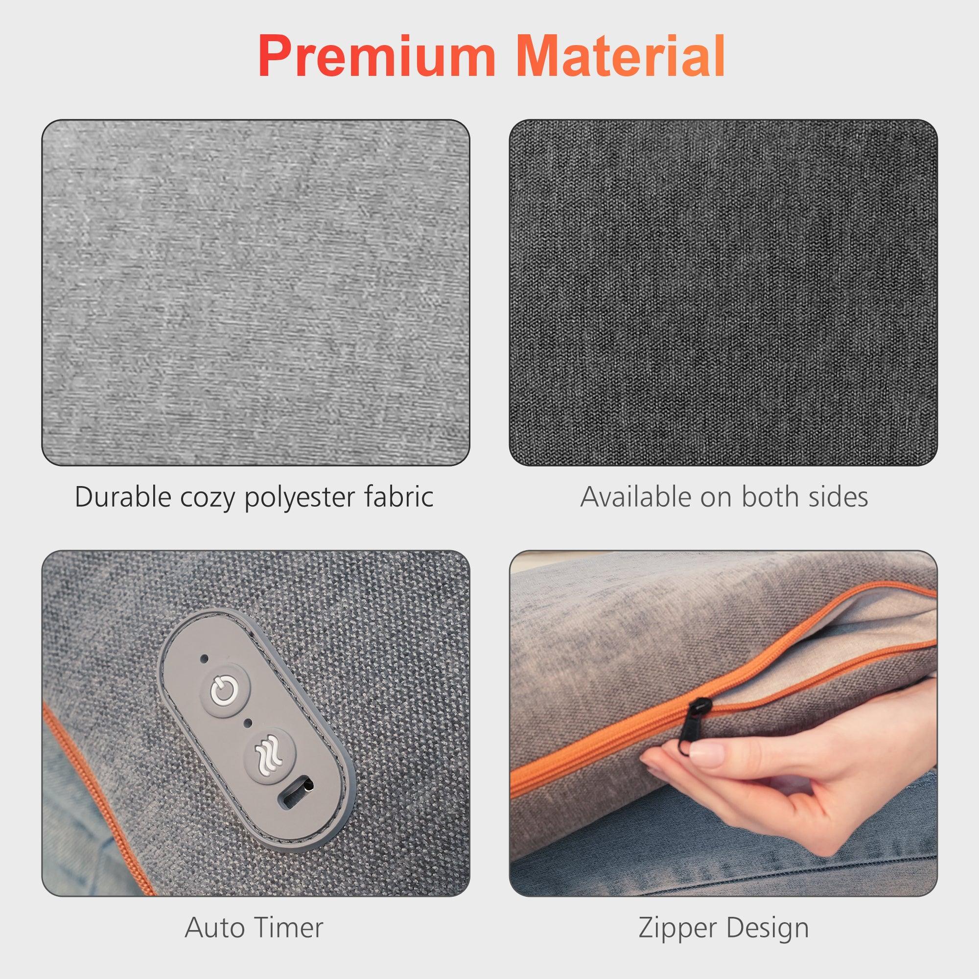 Comfier Lumbar Support & Massager Comfier Heated Back Massage Pad Mat, Foldable Back Massage Chair Pad with Adjustable Intensity, Shiatsu Back Massager with Heat CF-1230