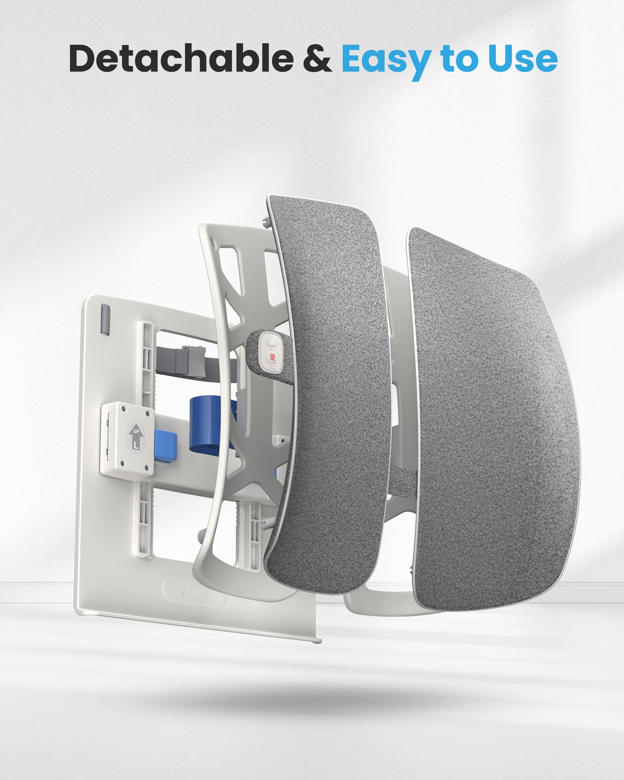 Comfier Lumbar Support & Massager Comfier Heated Lumbar Support Pillow with Vibration Massage, Back Support Cushion for Office Chair, Graphene Heating Chair Back Massager, Adjustable Height Up to 18.1 Inches CF-1313